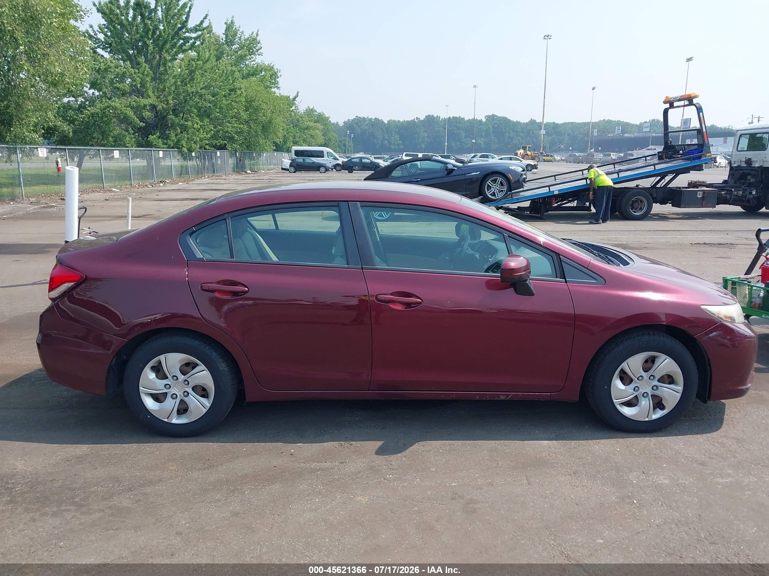 2014 Honda Civic Lx Maroon vin: 19XFB2F54EE268955