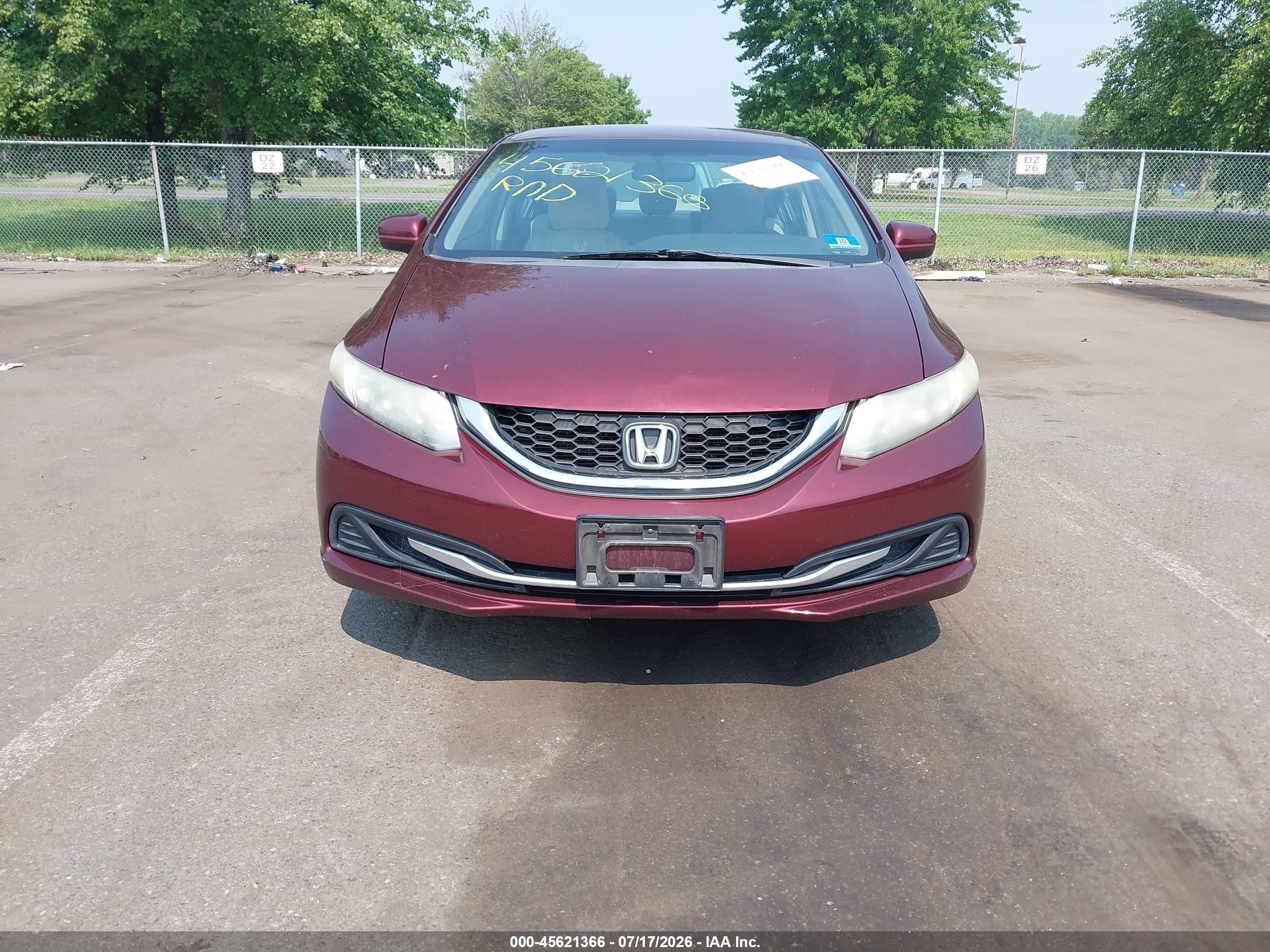 2014 Honda Civic Lx Maroon vin: 19XFB2F54EE268955