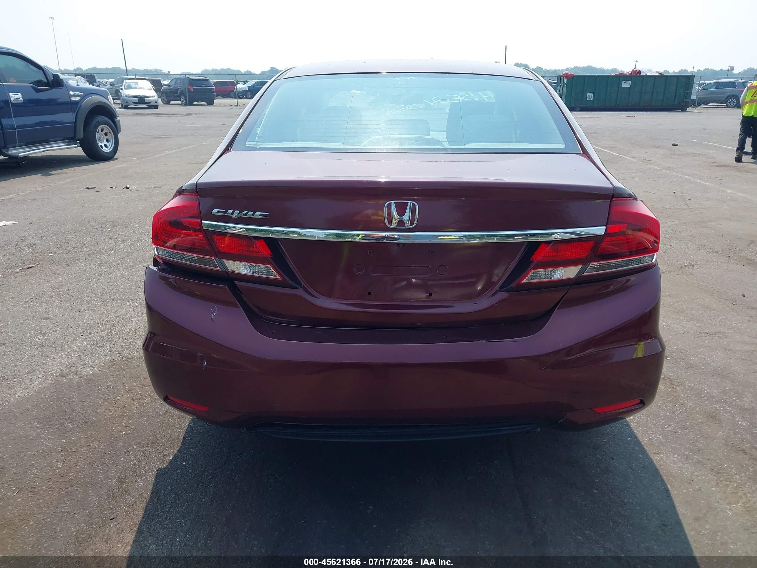 2014 Honda Civic Lx Maroon vin: 19XFB2F54EE268955
