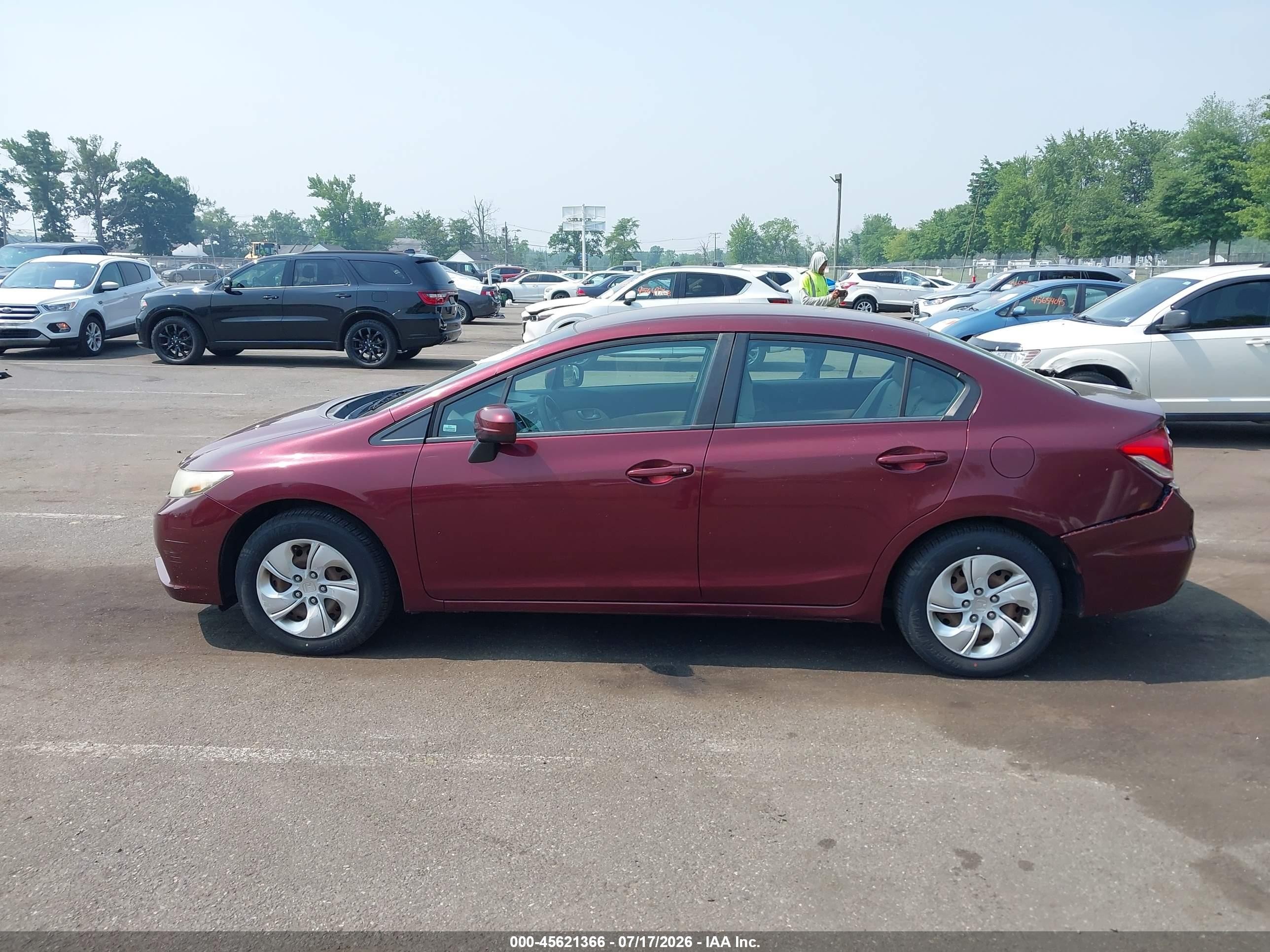 2014 Honda Civic Lx Maroon vin: 19XFB2F54EE268955