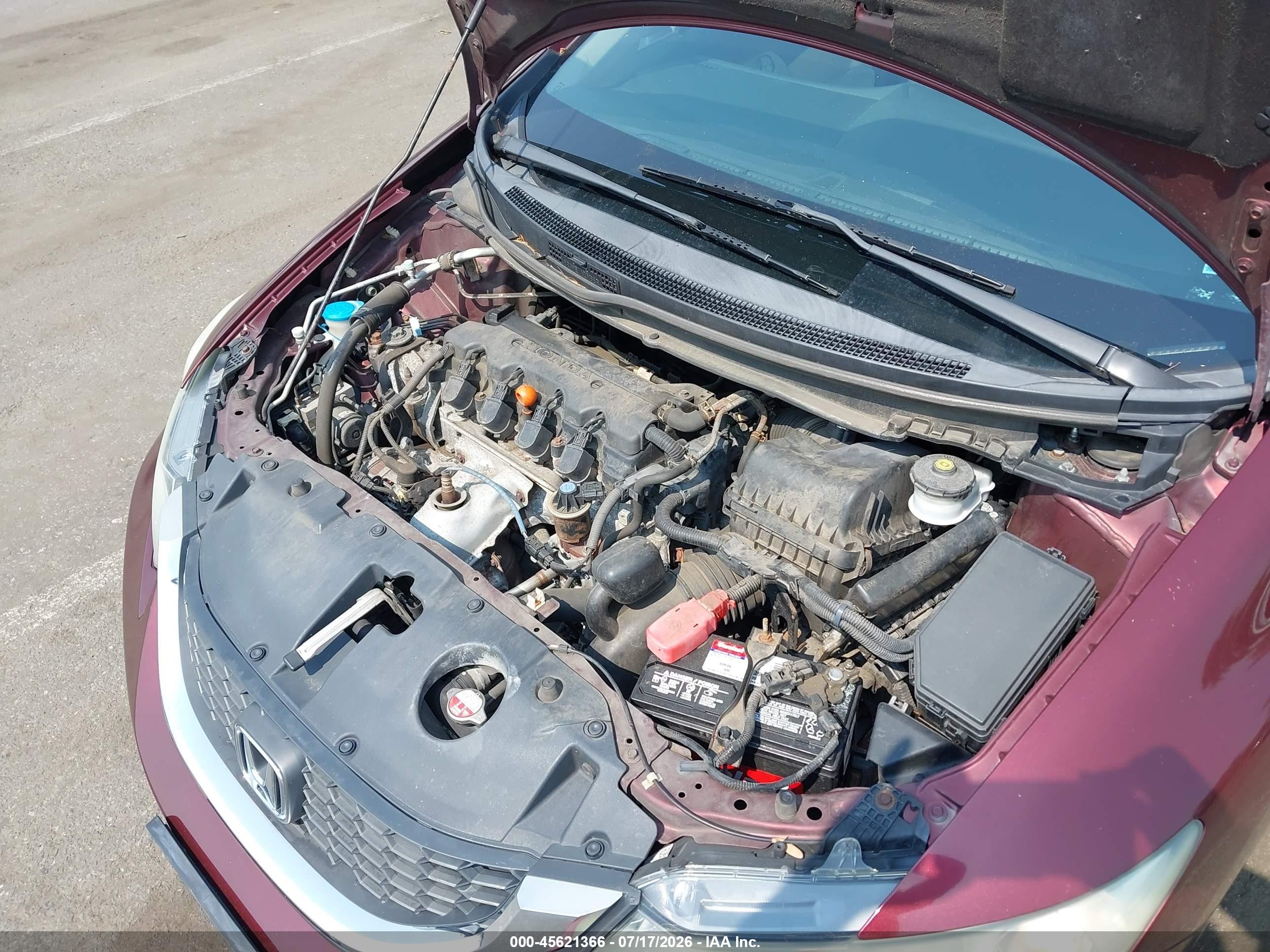 2014 Honda Civic Lx Maroon vin: 19XFB2F54EE268955