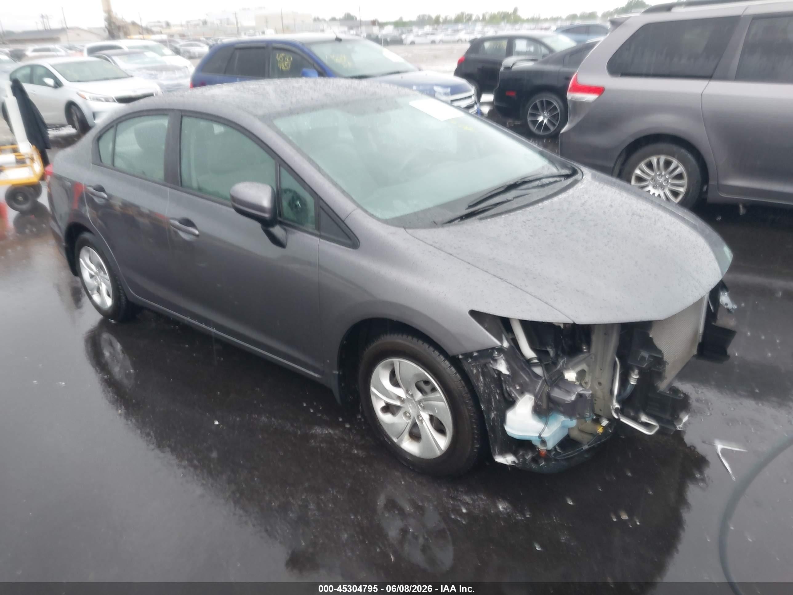 2015 Honda Civic Lx Серый vin: 19XFB2F54FE066893