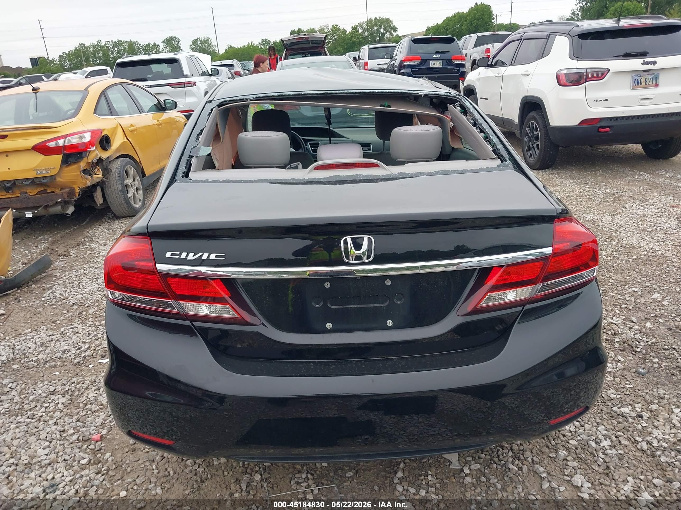2015 Honda Civic Lx Black vin: 19XFB2F54FE091308