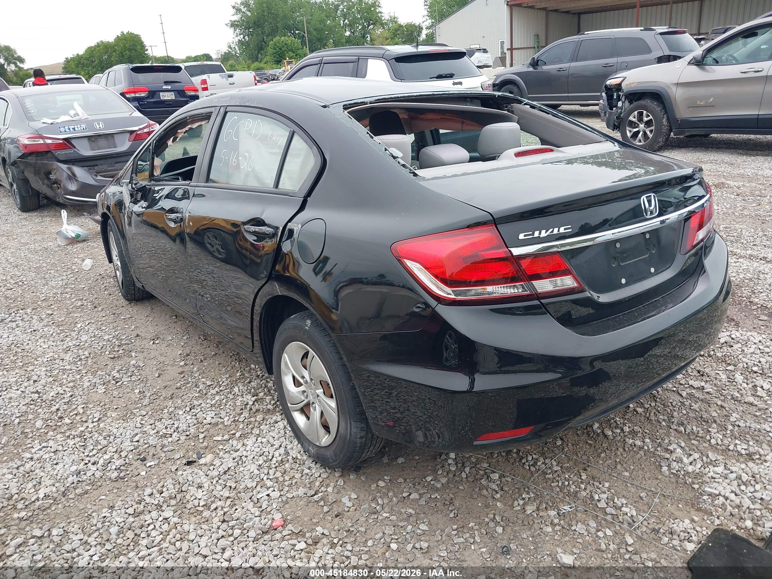 2015 Honda Civic Lx Black vin: 19XFB2F54FE091308