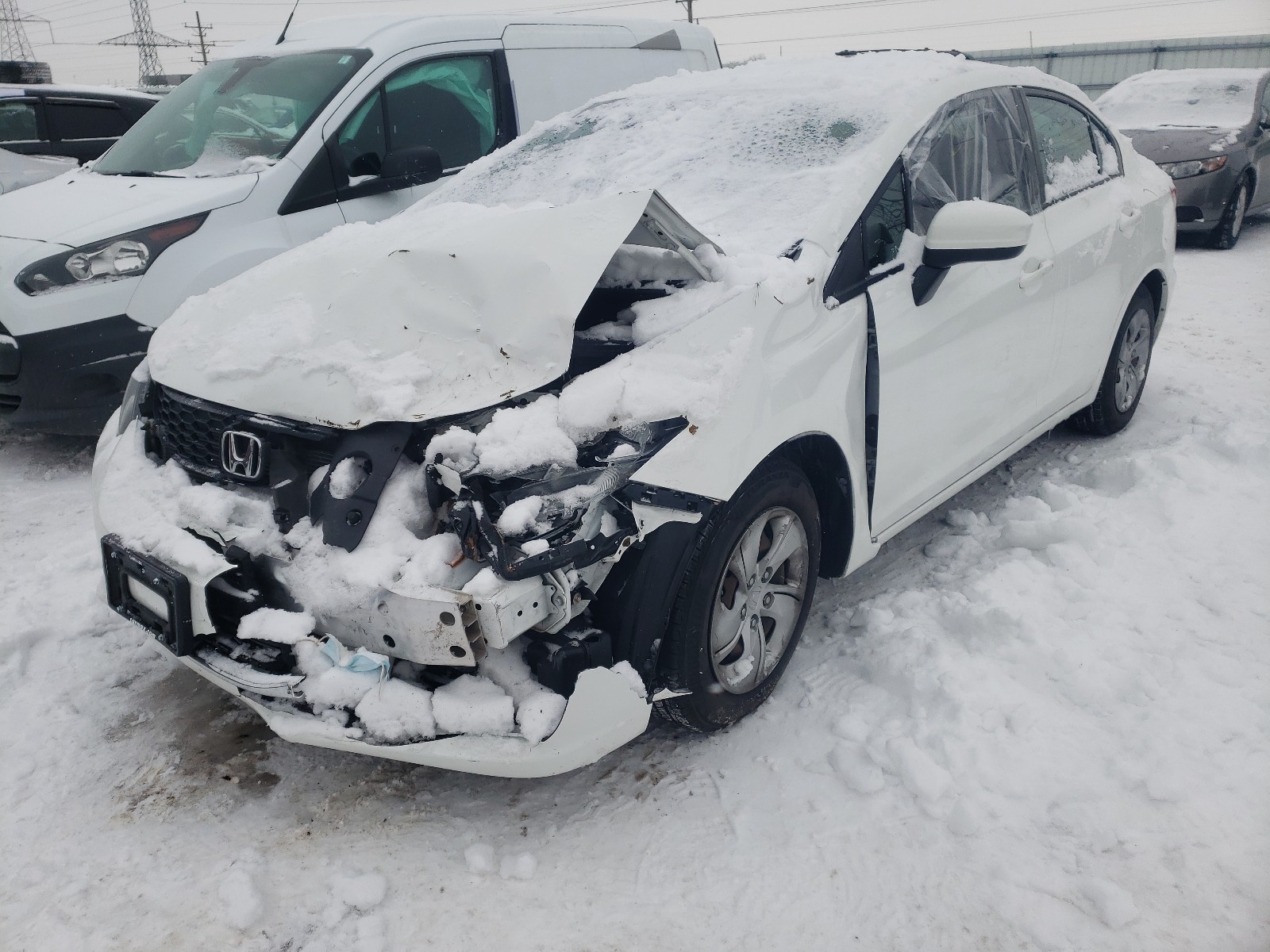 2015 Honda Civic Lx White vin: 19XFB2F54FE092443