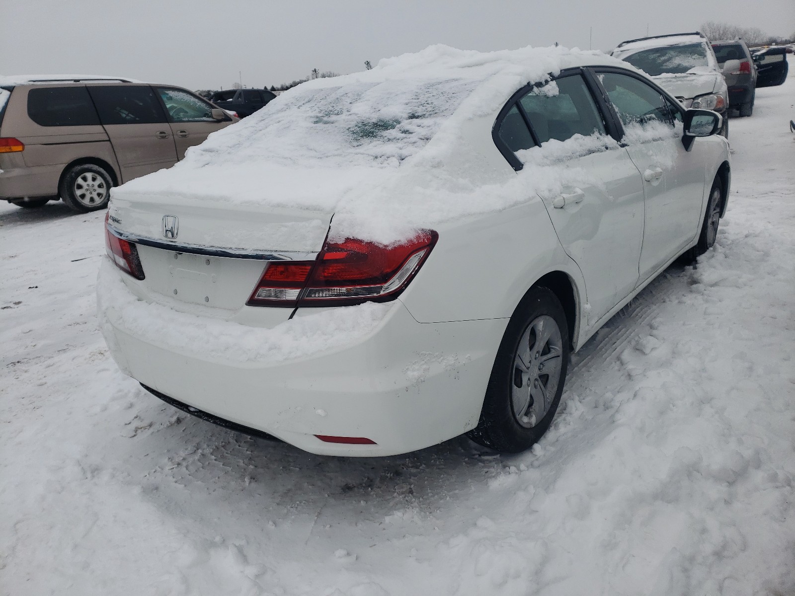 2015 Honda Civic Lx White vin: 19XFB2F54FE092443