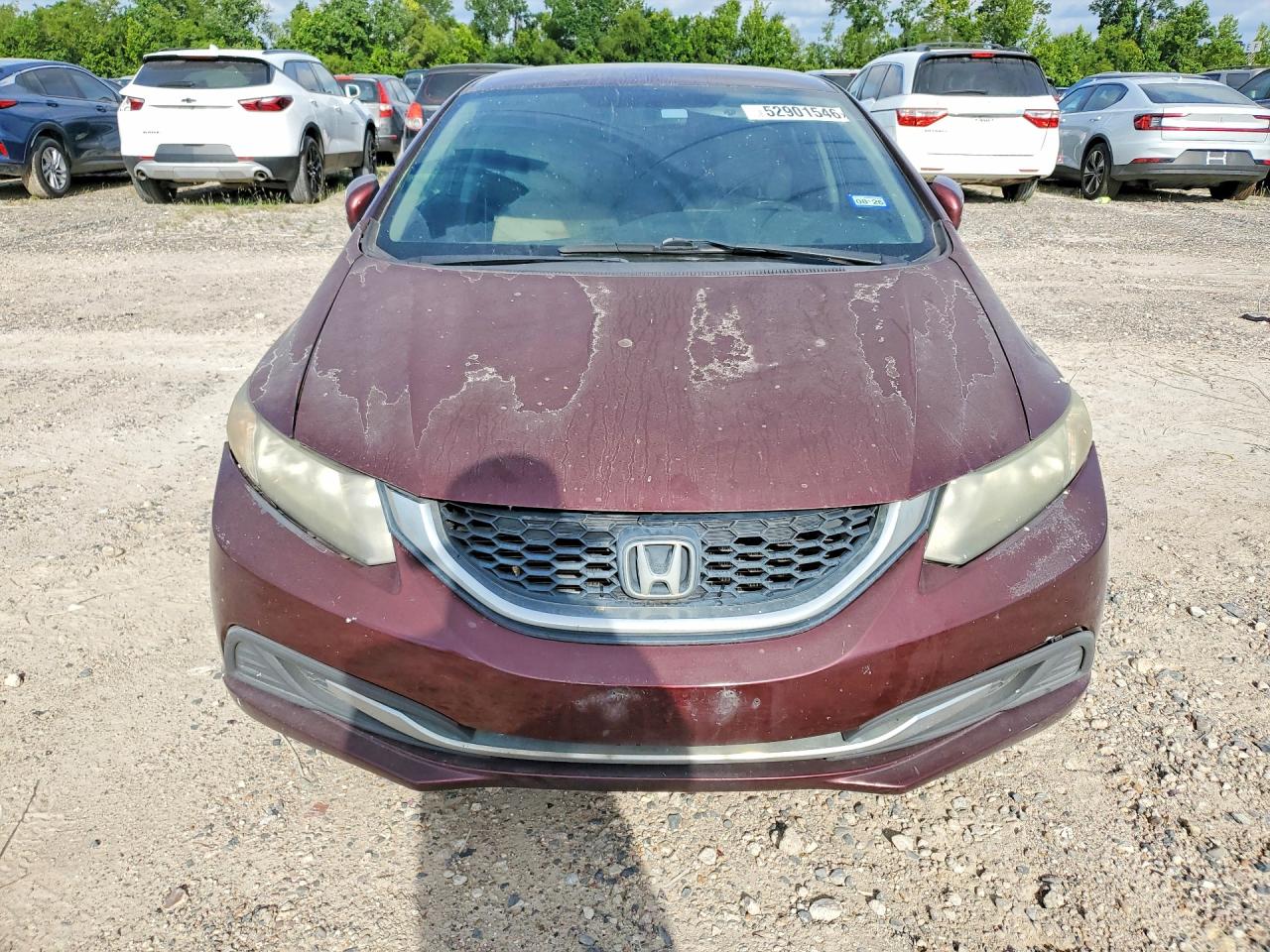 2015 Honda Civic Lx Burgundy vin: 19XFB2F54FE107068
