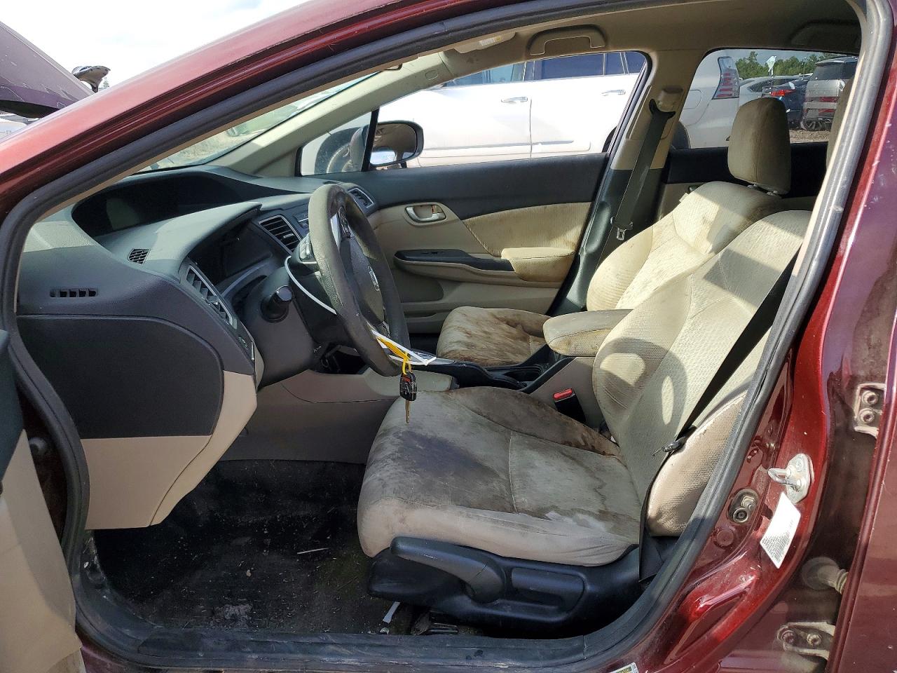 2015 Honda Civic Lx Burgundy vin: 19XFB2F54FE107068