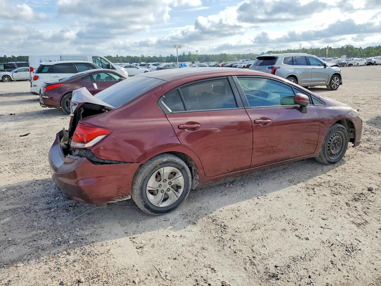 2015 Honda Civic Lx Burgundy vin: 19XFB2F54FE107068