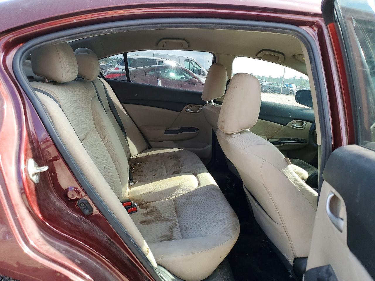 2015 Honda Civic Lx Burgundy vin: 19XFB2F54FE107068