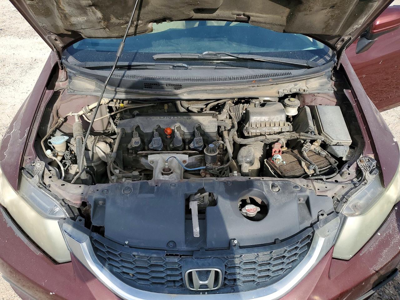 2015 Honda Civic Lx Burgundy vin: 19XFB2F54FE107068