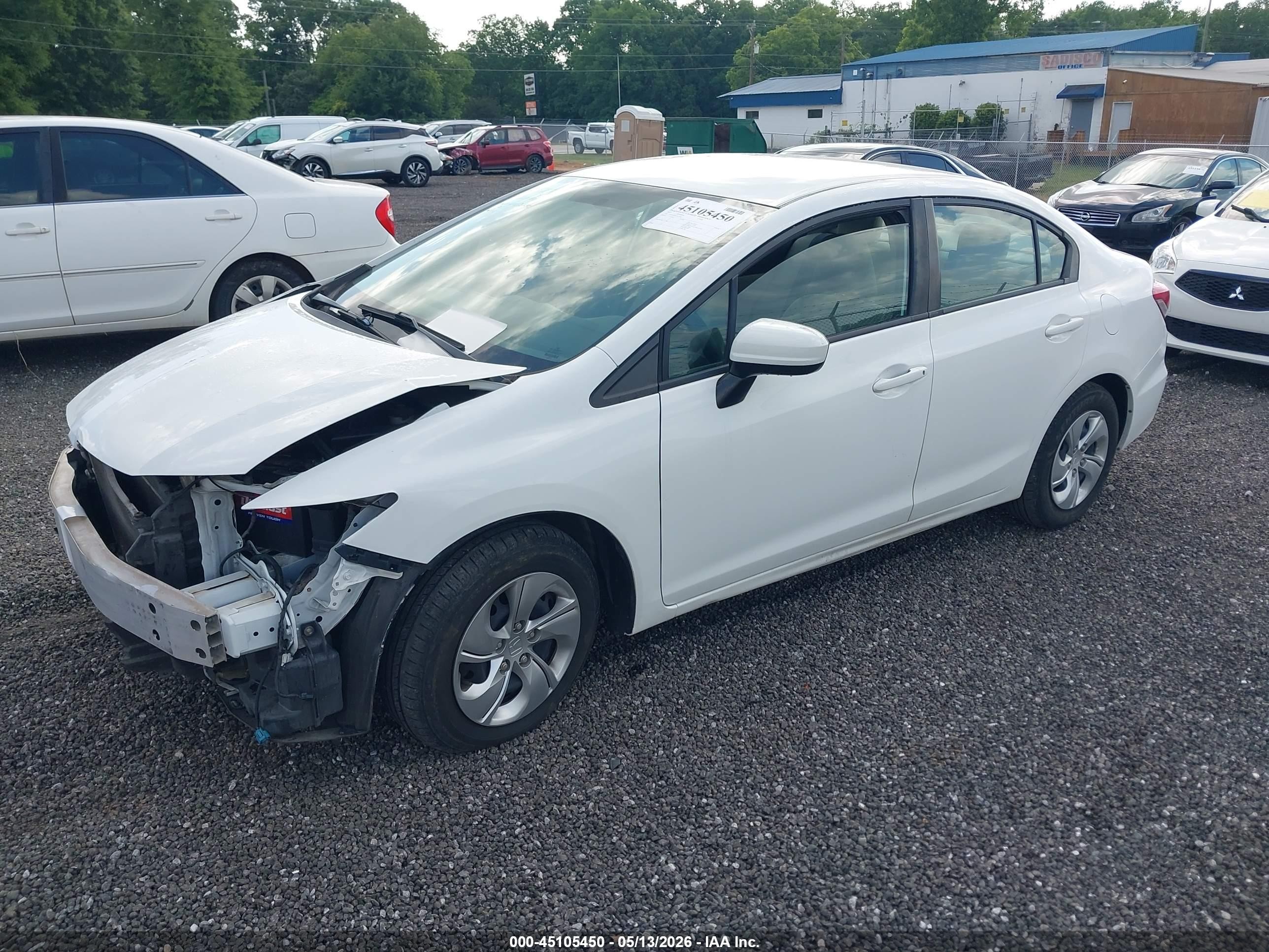 2015 Honda Civic Lx White vin: 19XFB2F54FE111900