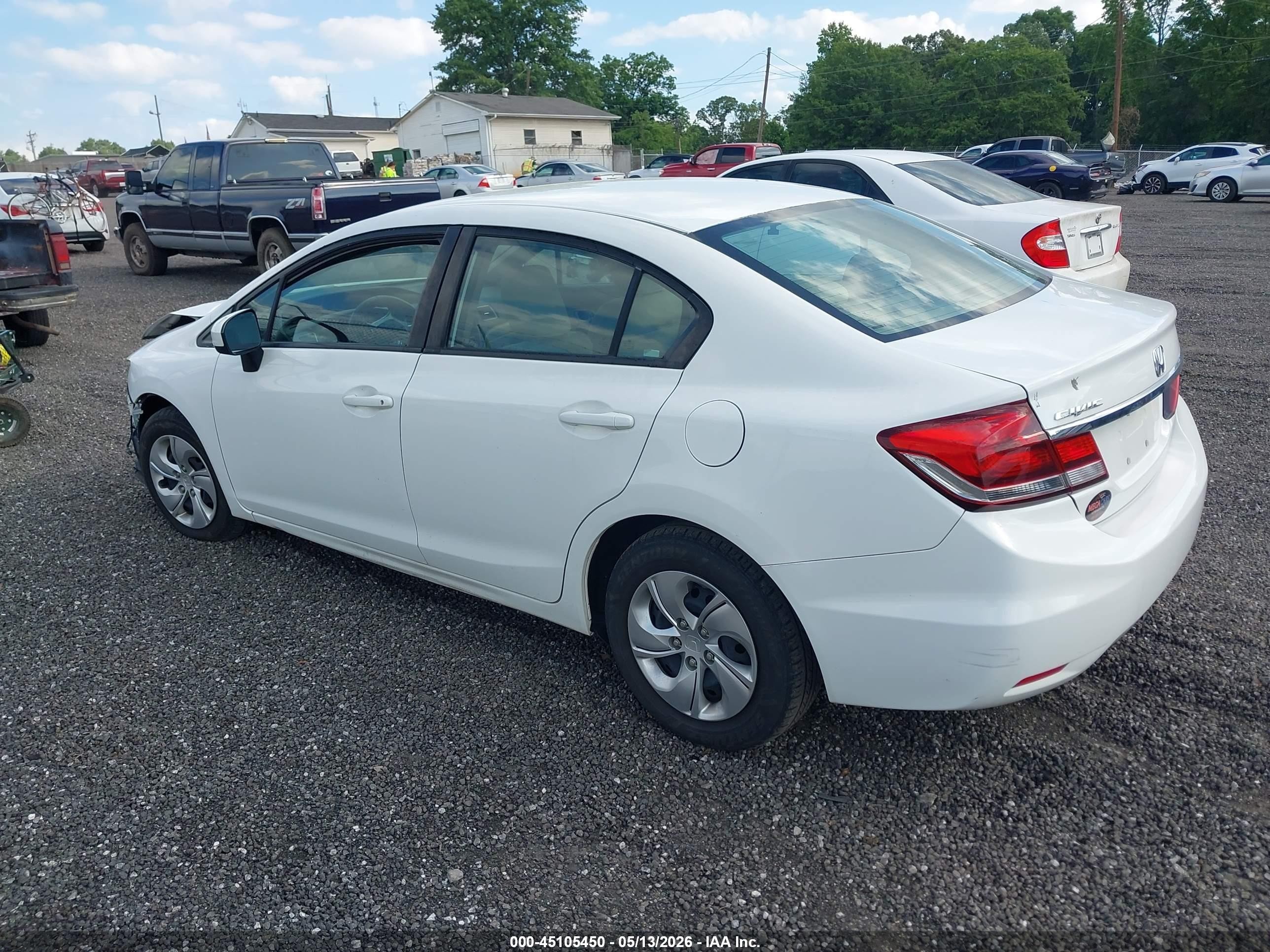 2015 Honda Civic Lx White vin: 19XFB2F54FE111900