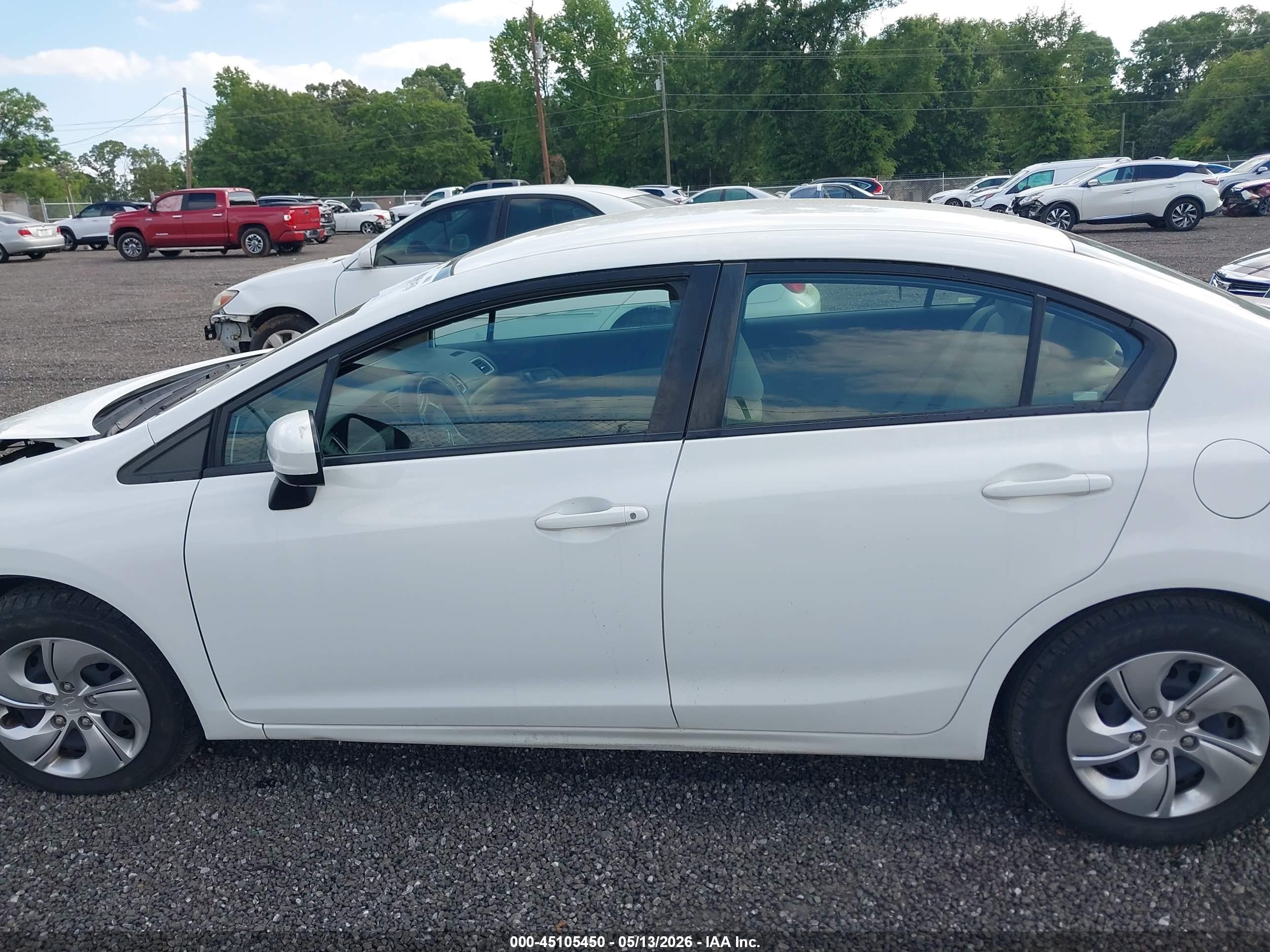 2015 Honda Civic Lx White vin: 19XFB2F54FE111900