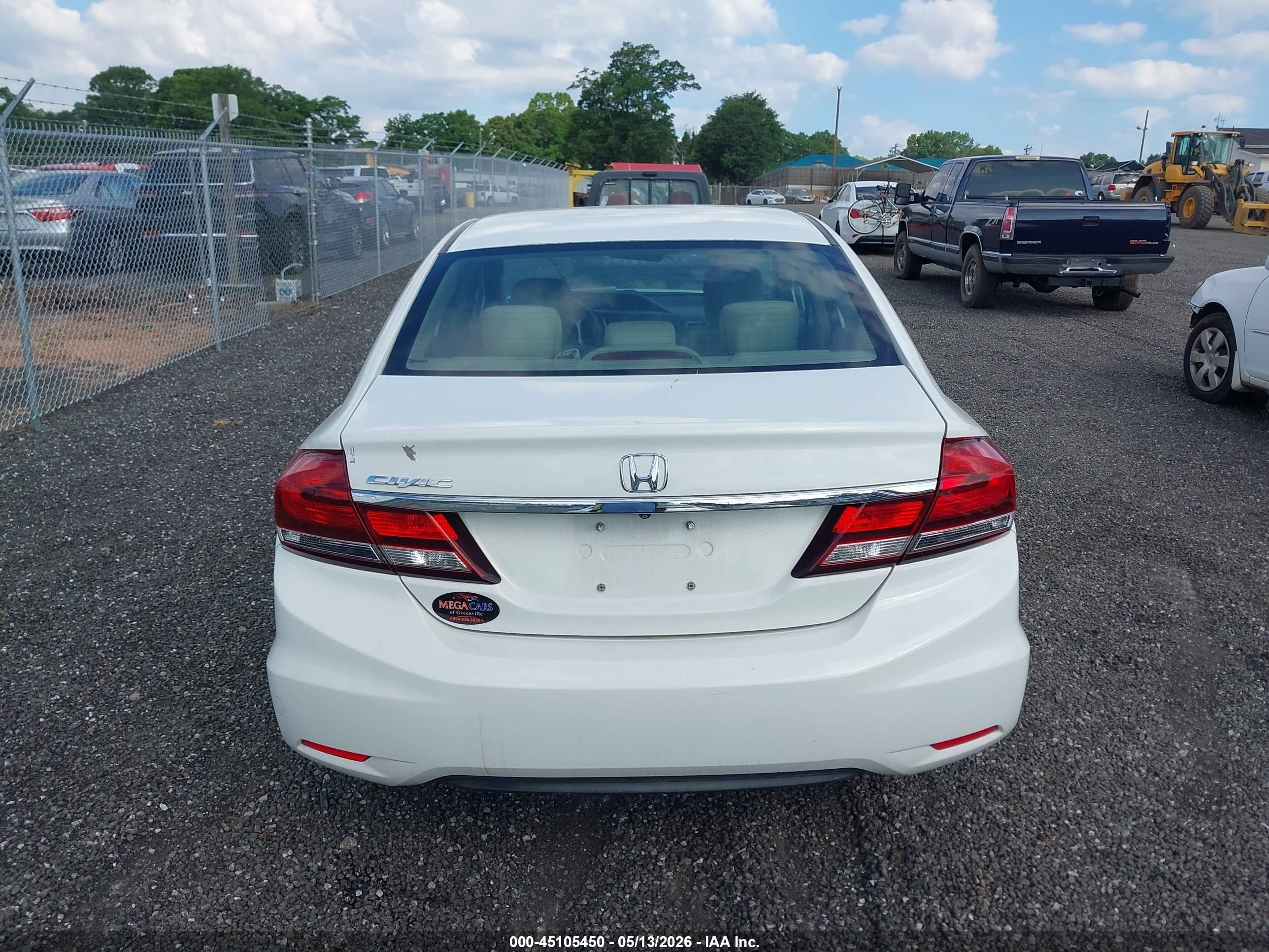 2015 Honda Civic Lx White vin: 19XFB2F54FE111900
