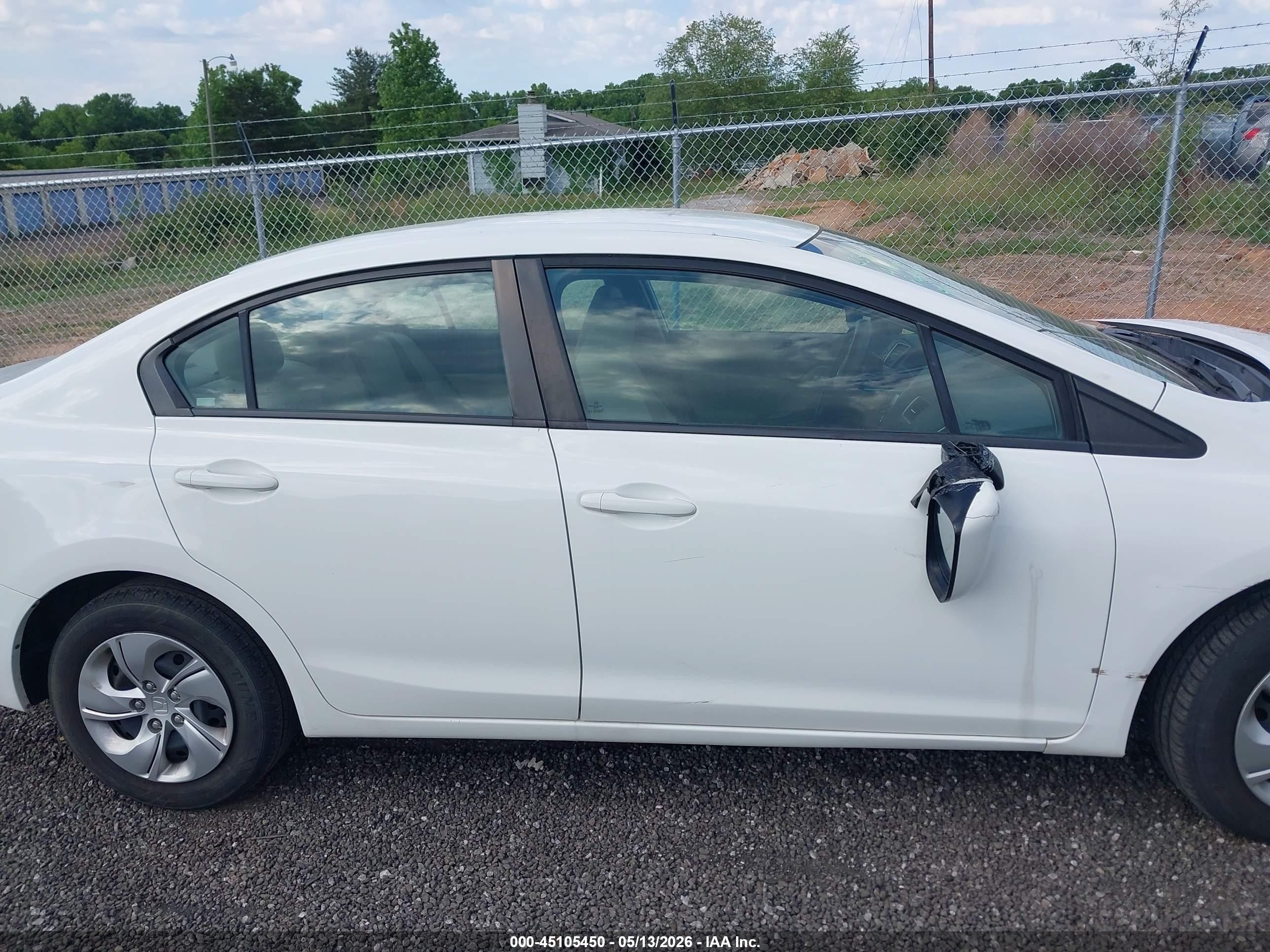 2015 Honda Civic Lx White vin: 19XFB2F54FE111900