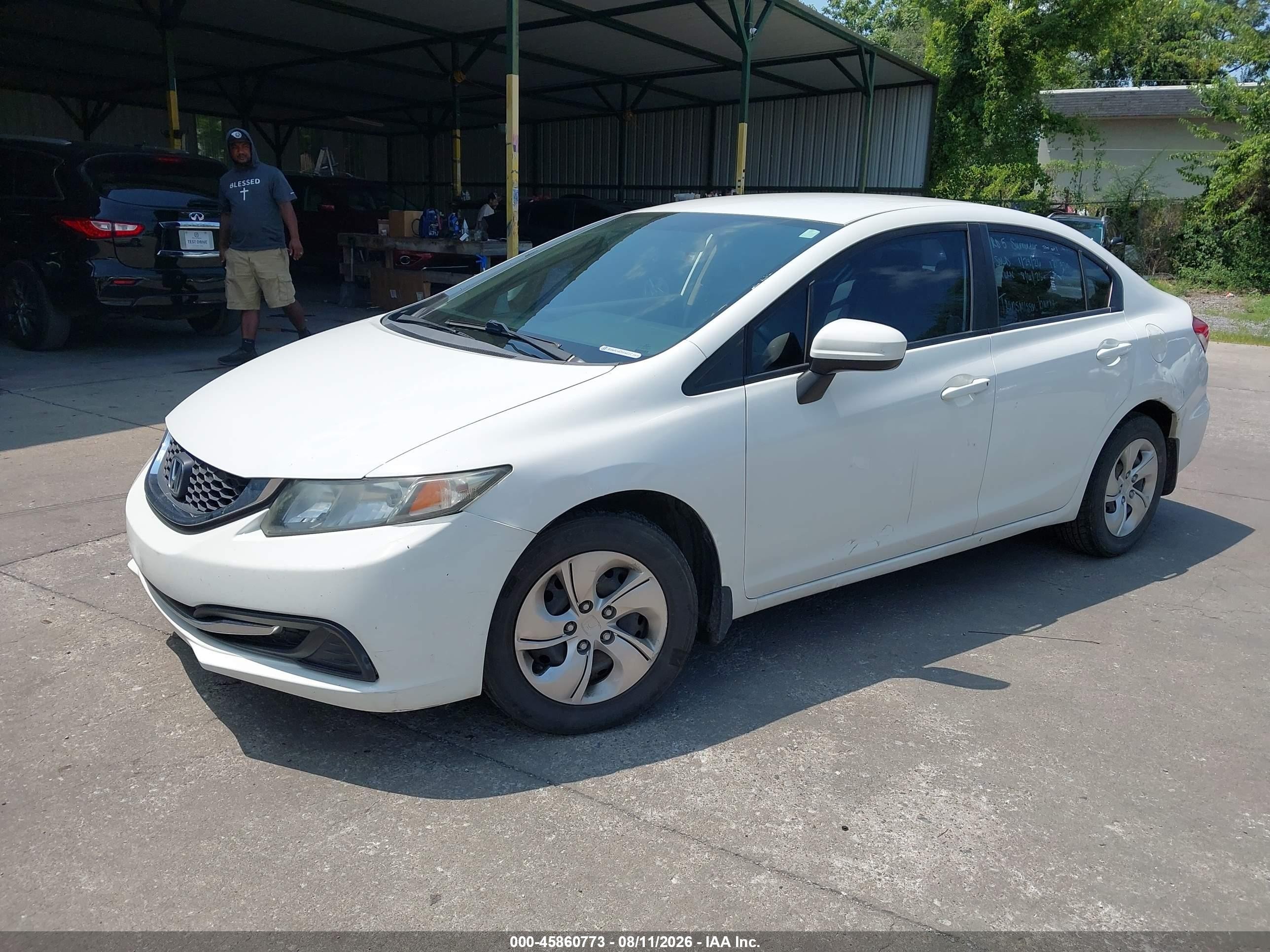 2015 Honda Civic Lx White vin: 19XFB2F54FE121939
