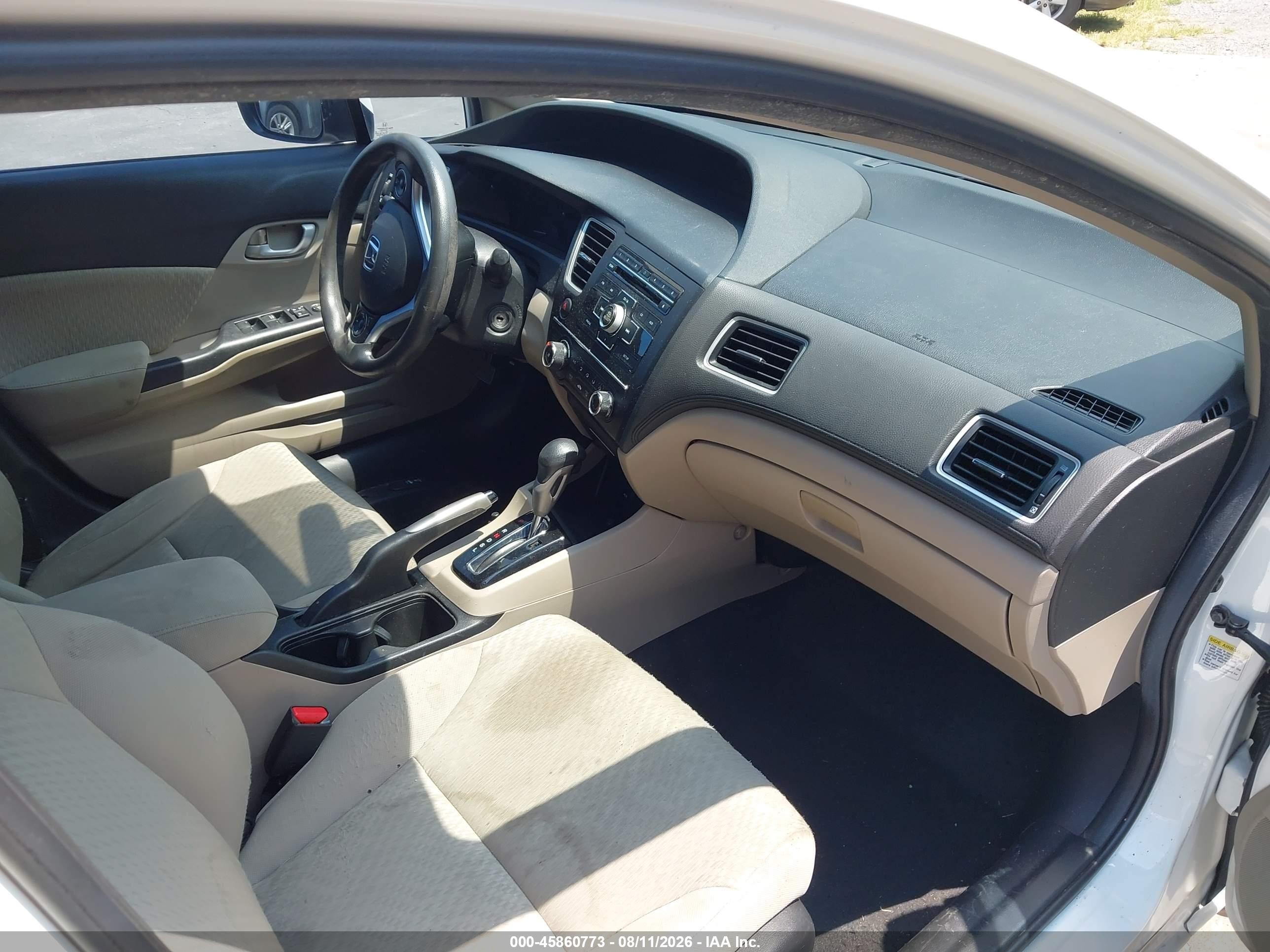 2015 Honda Civic Lx White vin: 19XFB2F54FE121939