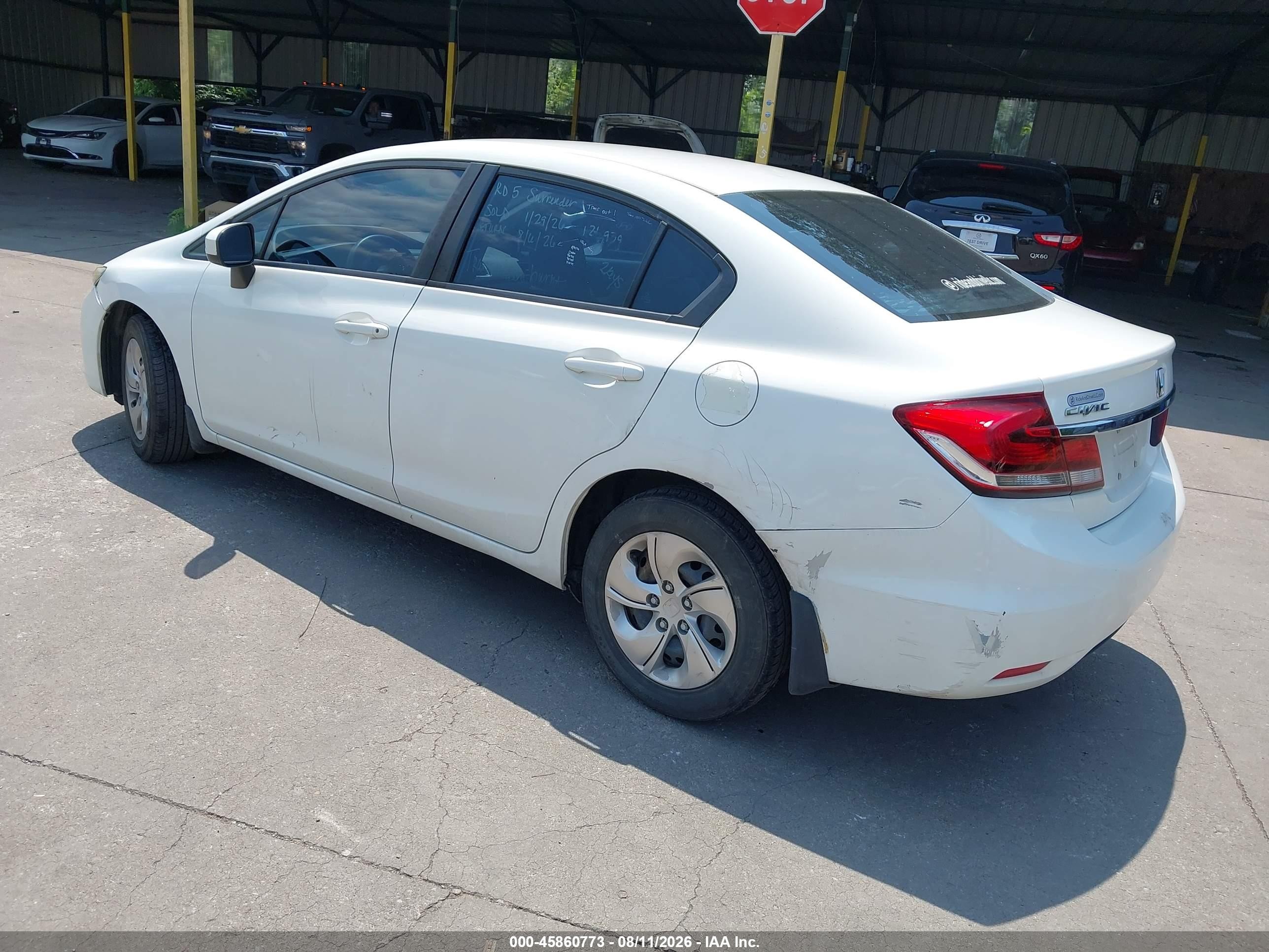 2015 Honda Civic Lx White vin: 19XFB2F54FE121939