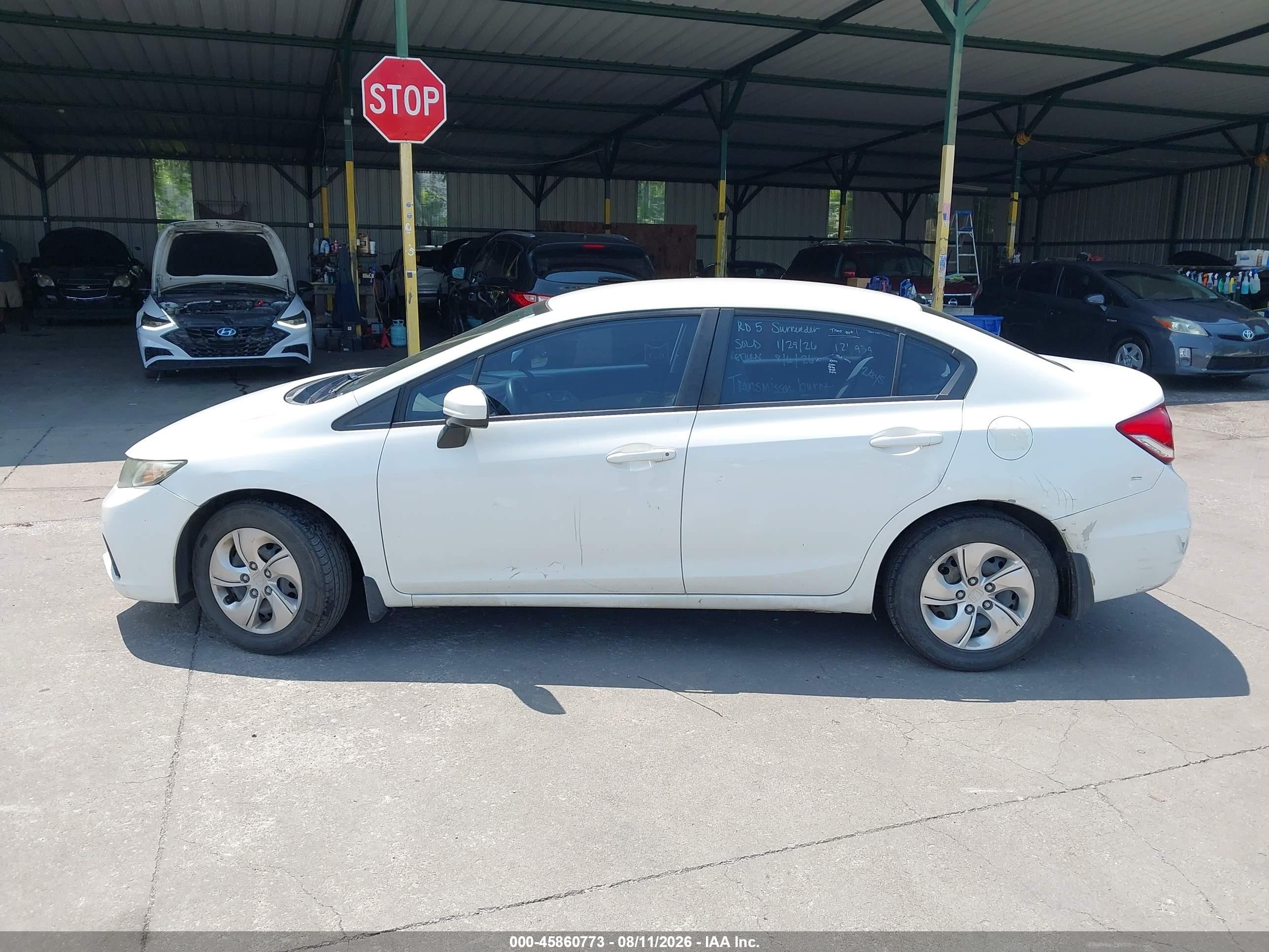 2015 Honda Civic Lx White vin: 19XFB2F54FE121939