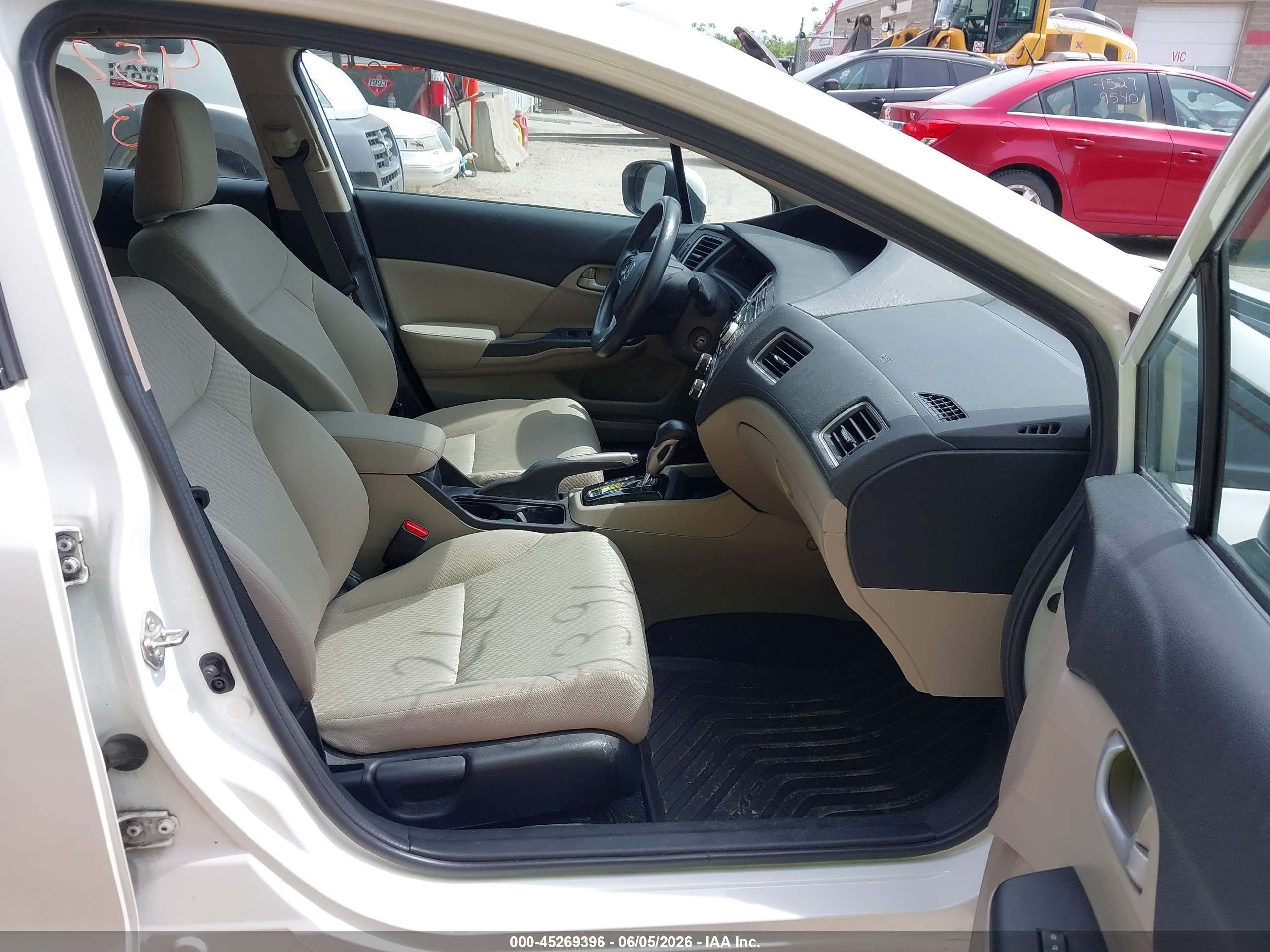 2015 Honda Civic Lx White vin: 19XFB2F54FE221409