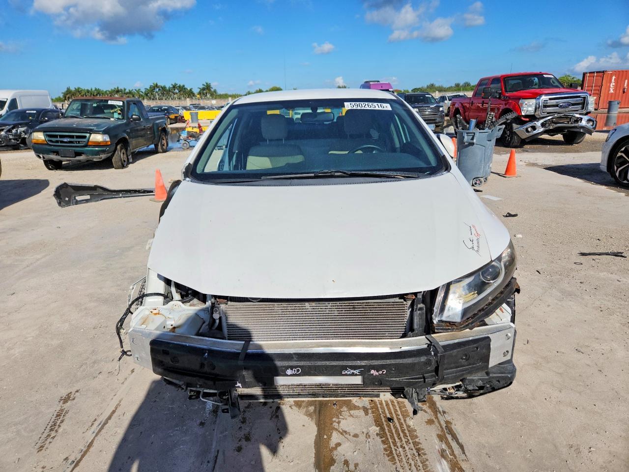 2015 Honda Civic Lx White vin: 19XFB2F54FE222169
