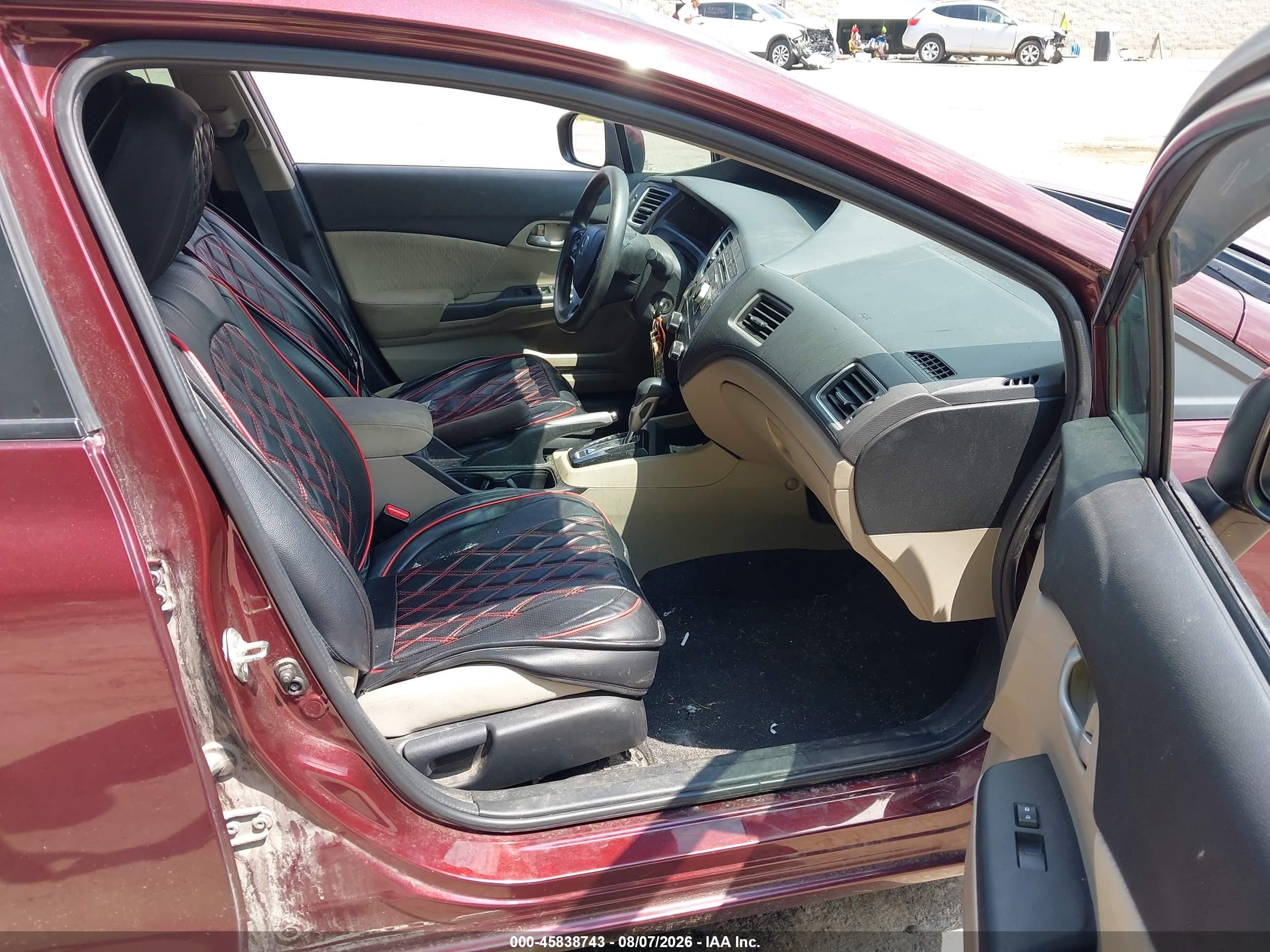 2015 Honda Civic Lx Burgundy vin: 19XFB2F54FE249730