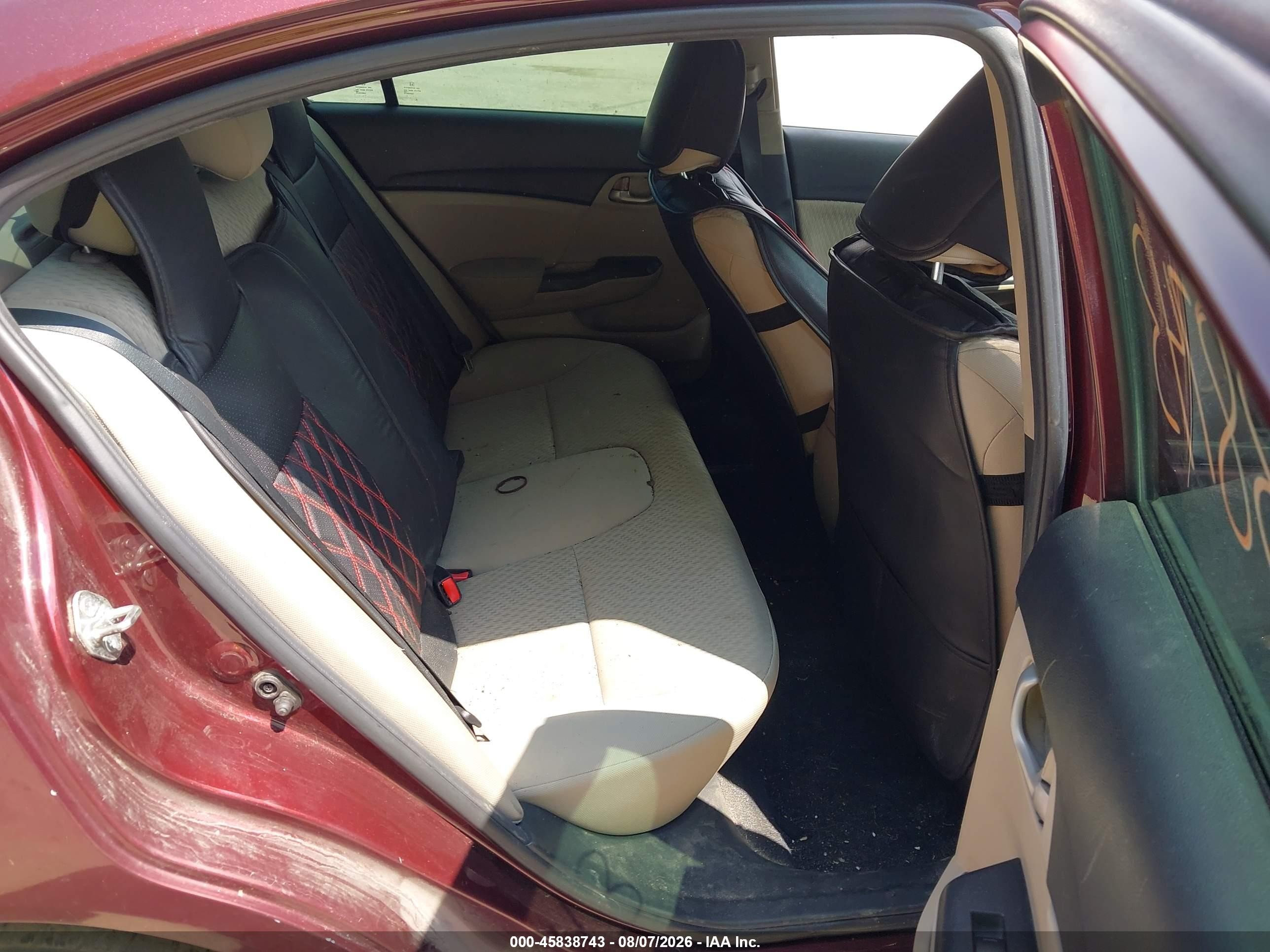 2015 Honda Civic Lx Burgundy vin: 19XFB2F54FE249730