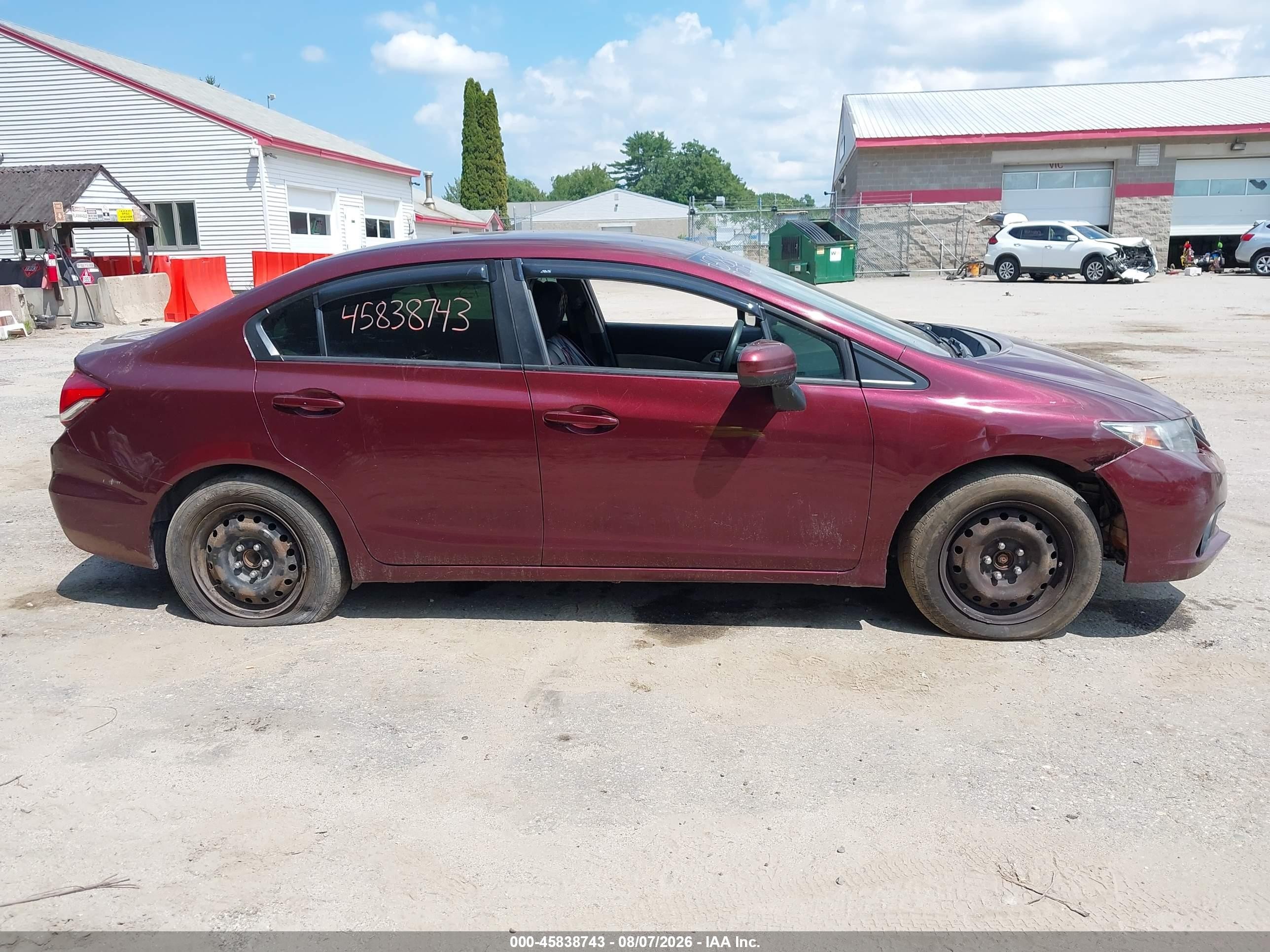 2015 Honda Civic Lx Burgundy vin: 19XFB2F54FE249730