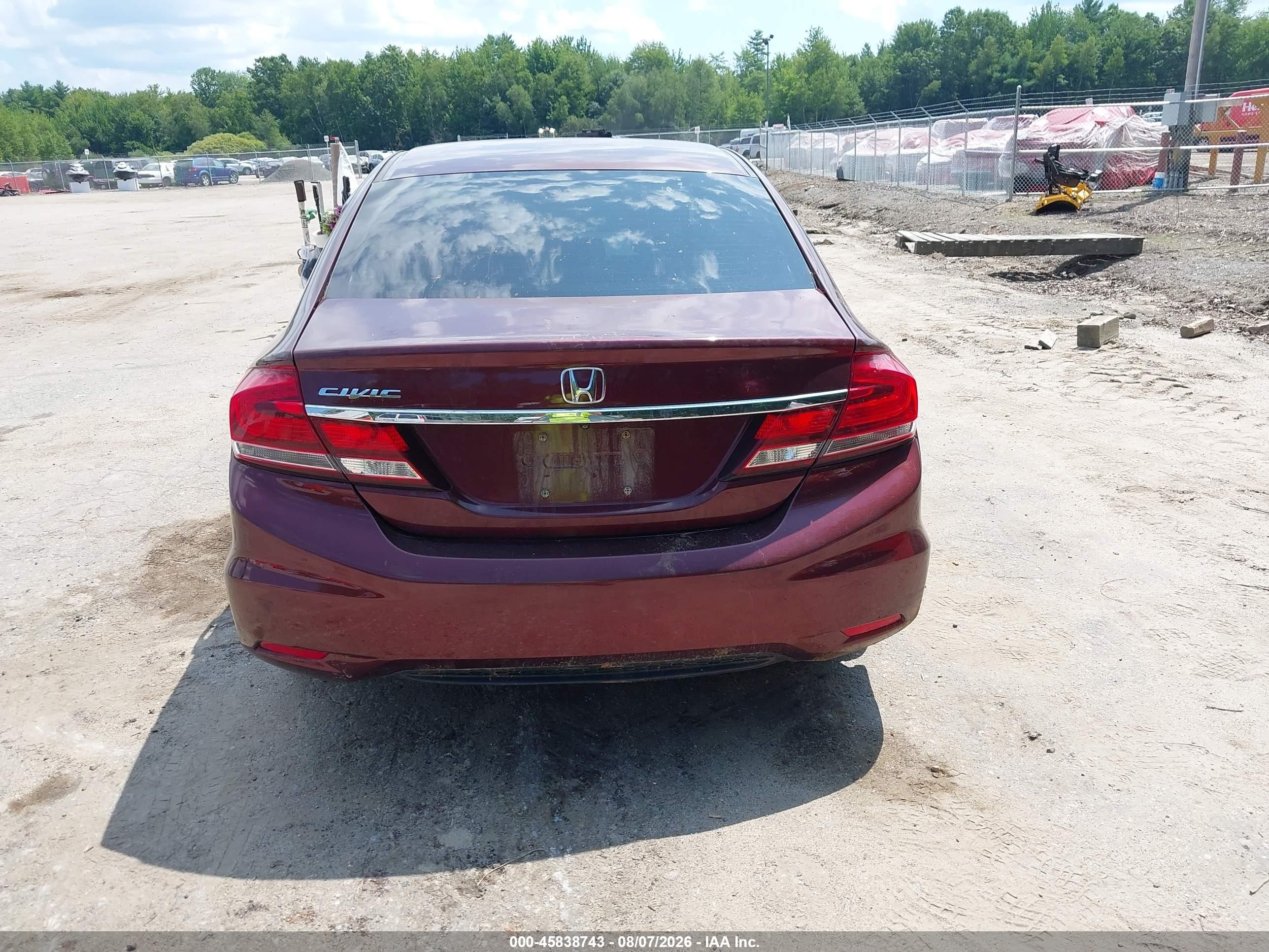 2015 Honda Civic Lx Burgundy vin: 19XFB2F54FE249730