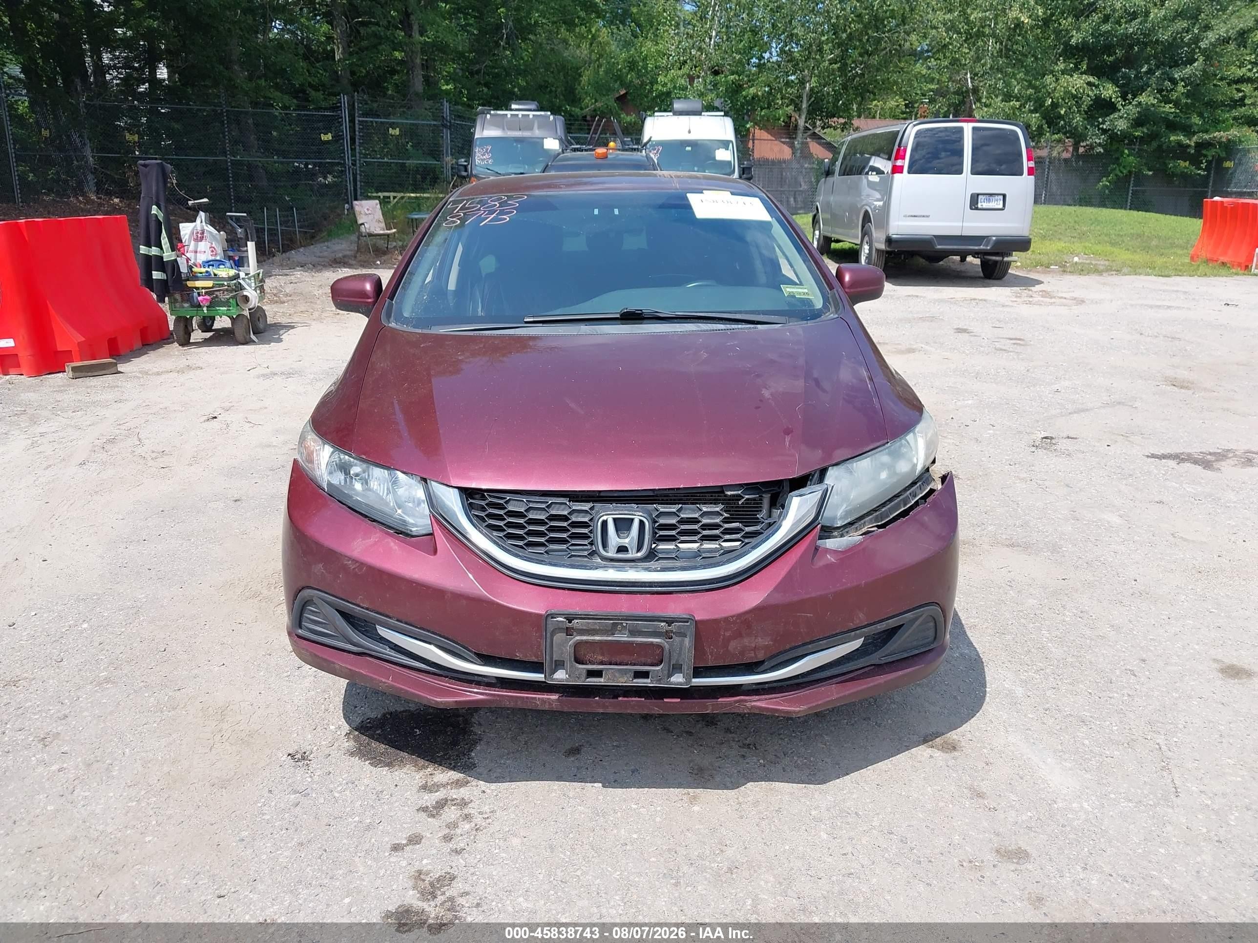 2015 Honda Civic Lx Burgundy vin: 19XFB2F54FE249730