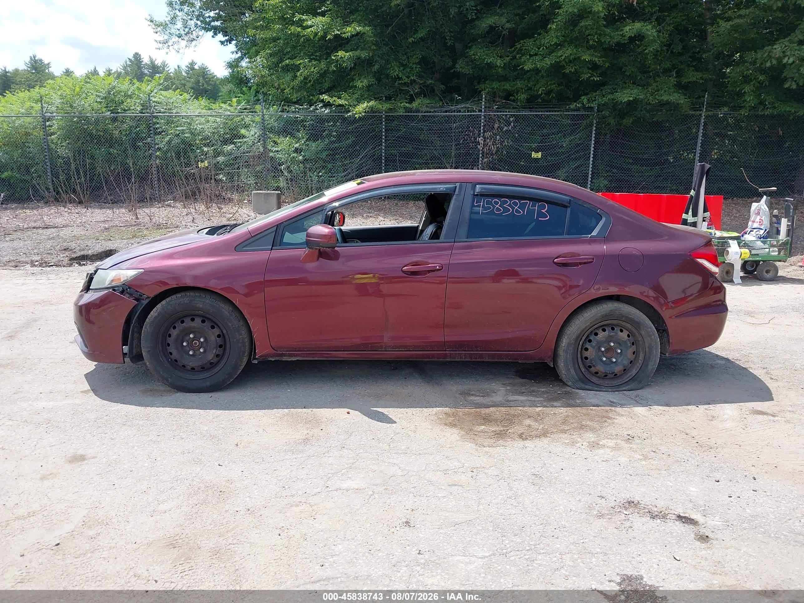 2015 Honda Civic Lx Burgundy vin: 19XFB2F54FE249730