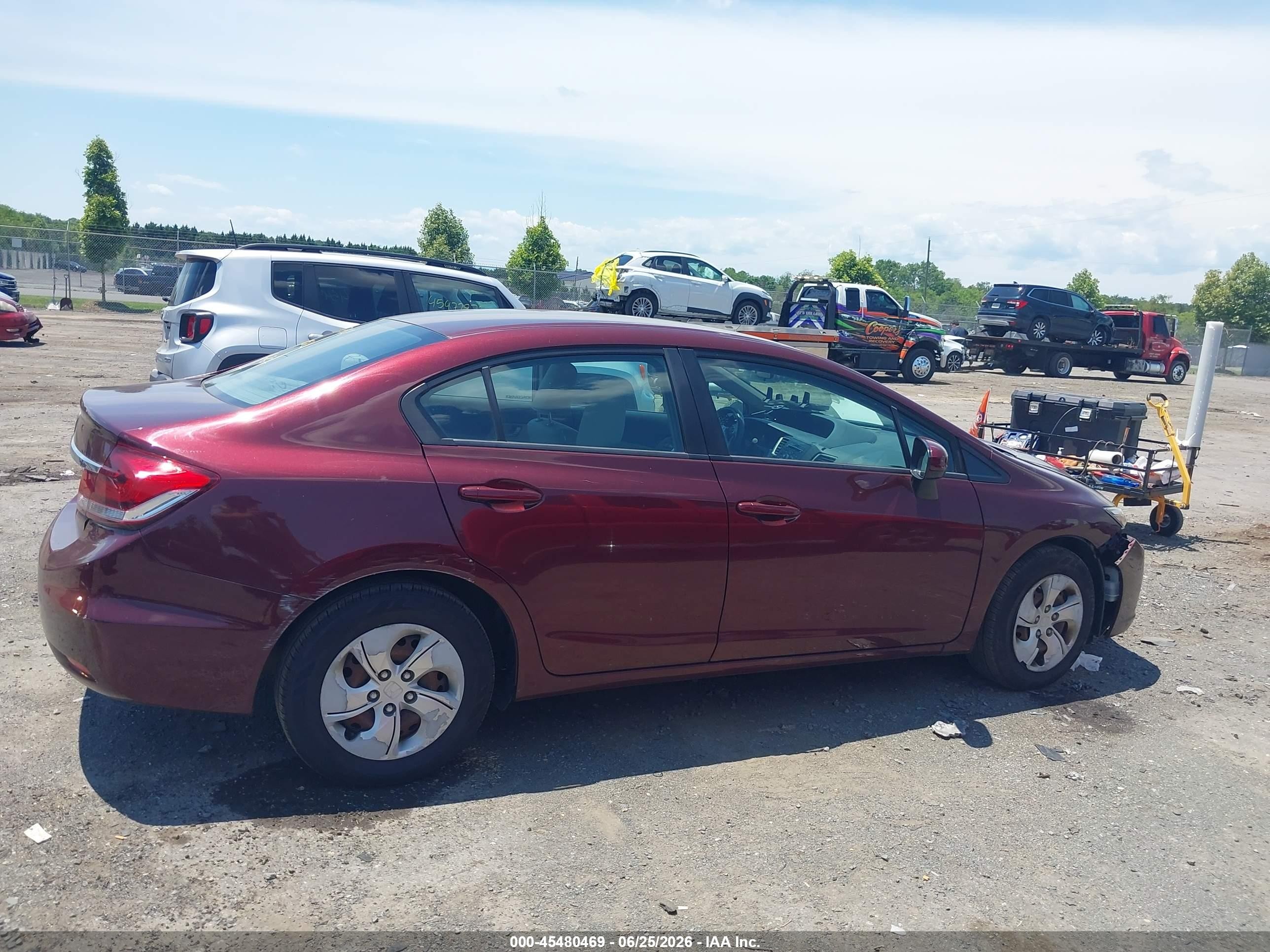 2015 Honda Civic Lx Red vin: 19XFB2F54FE270528