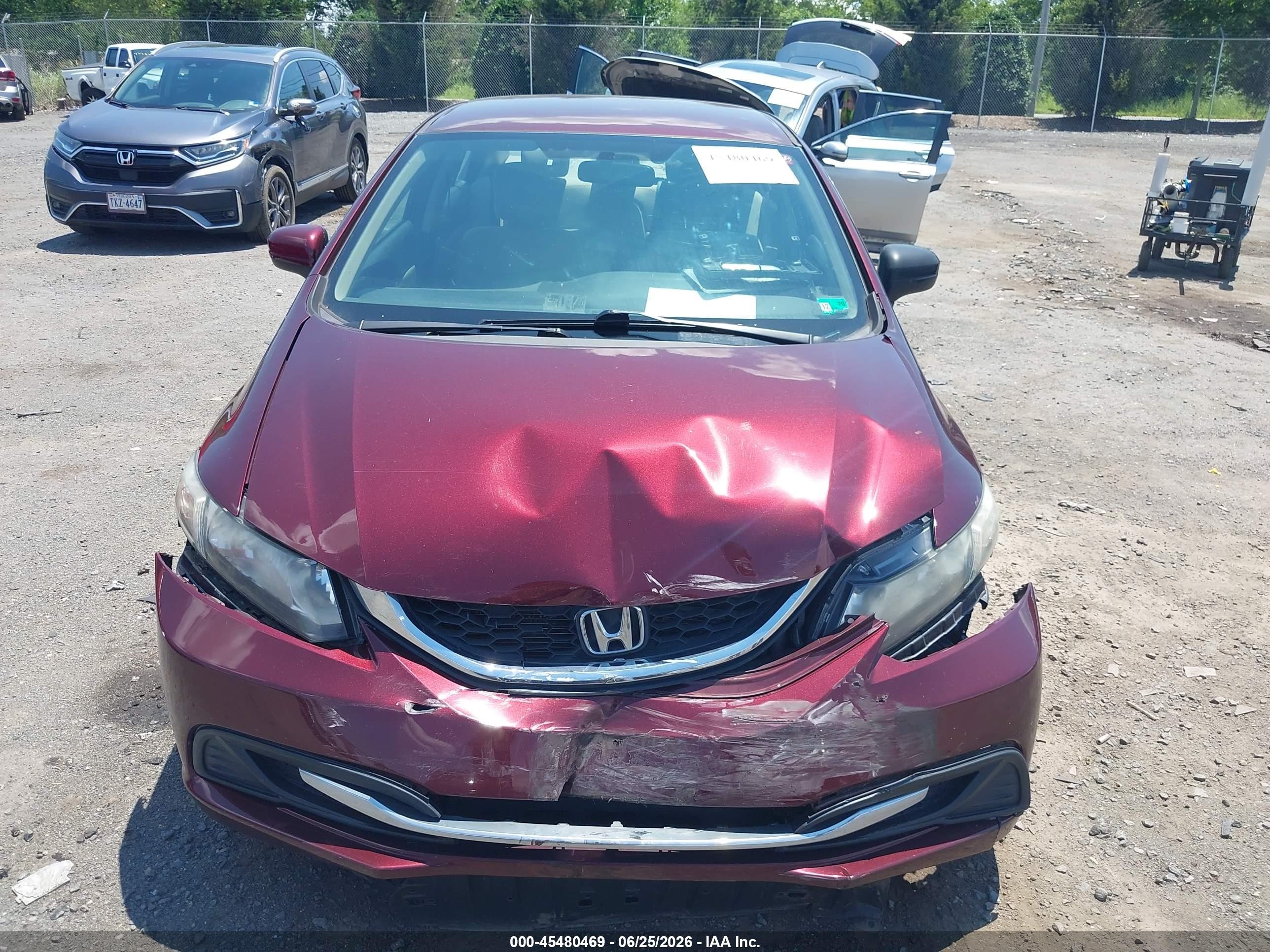 2015 Honda Civic Lx Red vin: 19XFB2F54FE270528