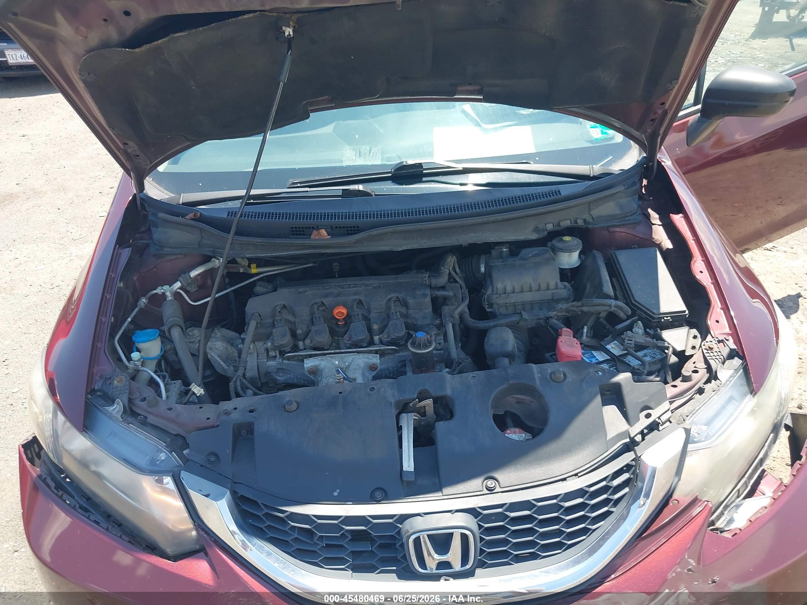 2015 Honda Civic Lx Red vin: 19XFB2F54FE270528