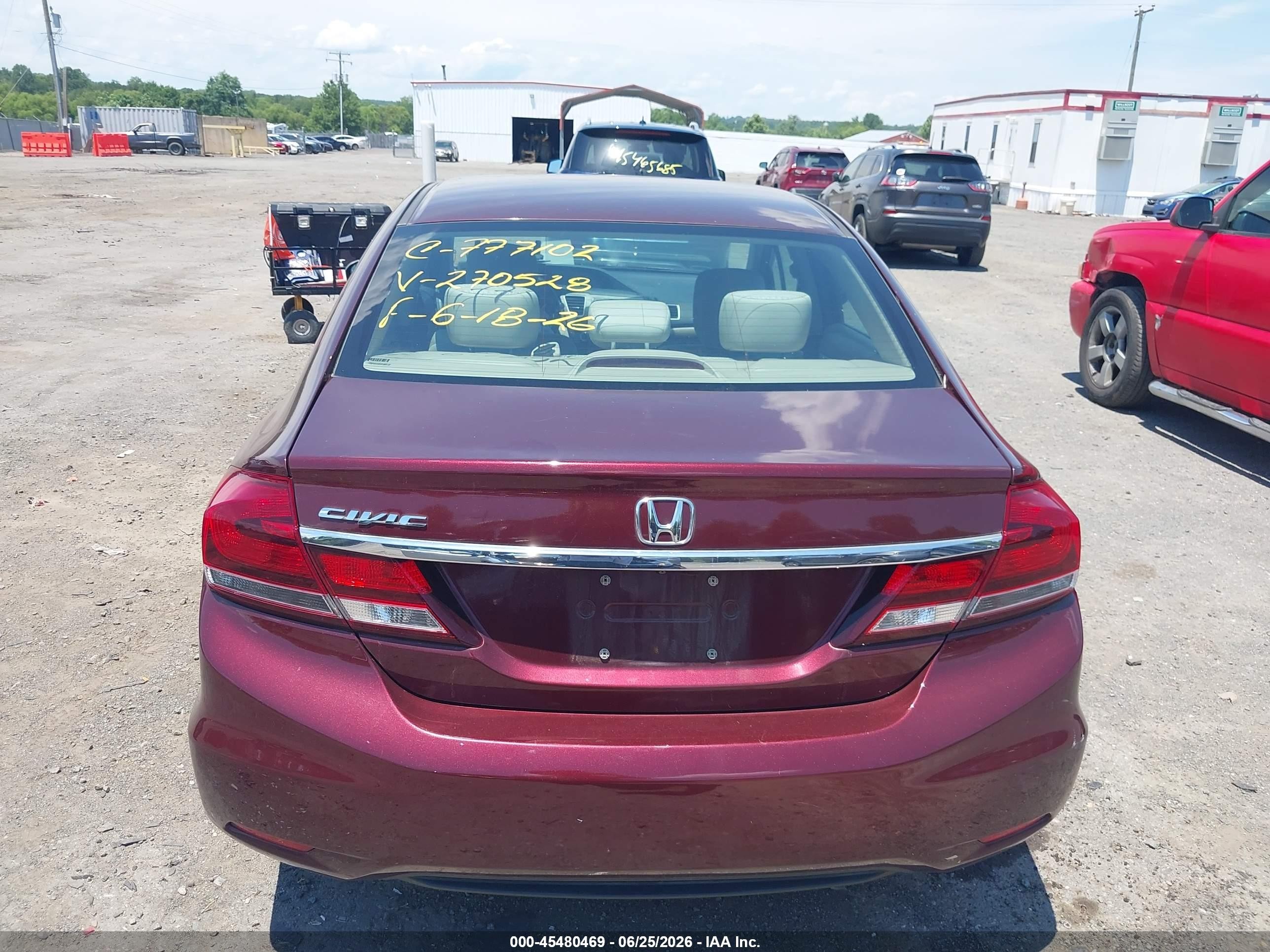 2015 Honda Civic Lx Red vin: 19XFB2F54FE270528