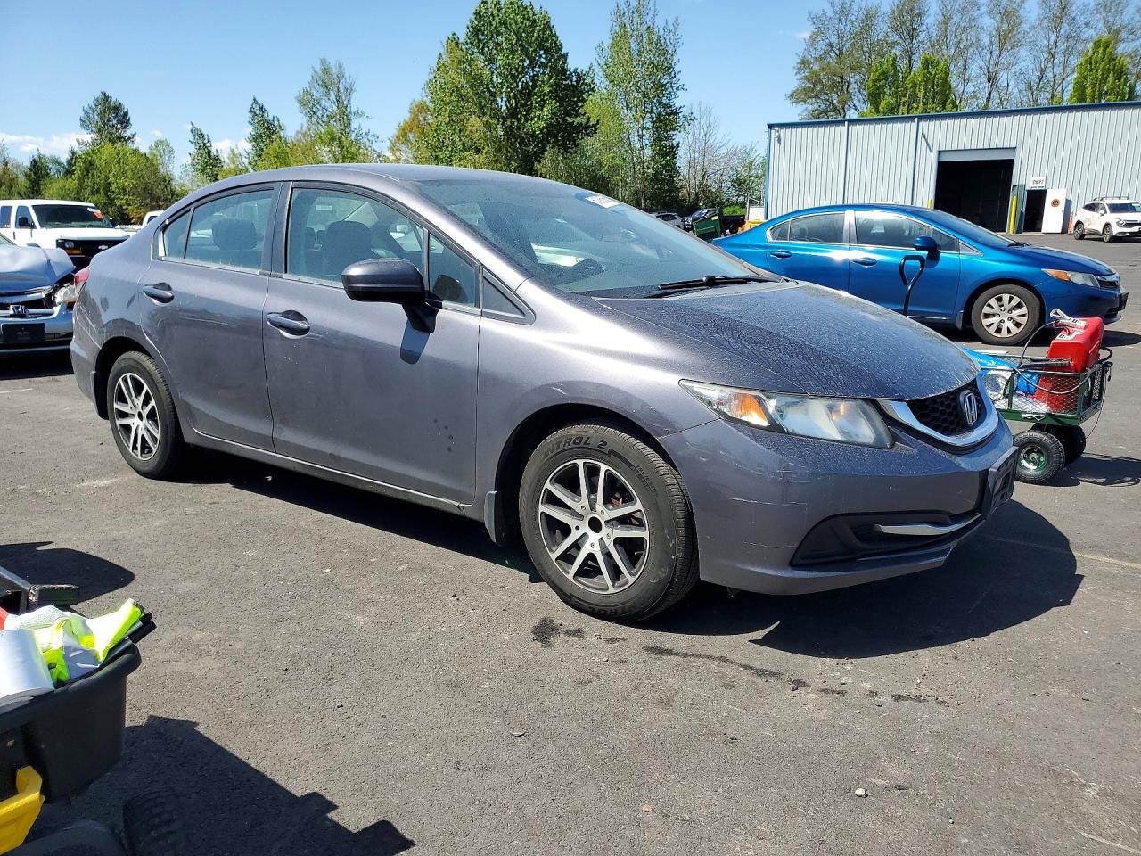 2015 Honda Civic Lx Gray vin: 19XFB2F54FE700493
