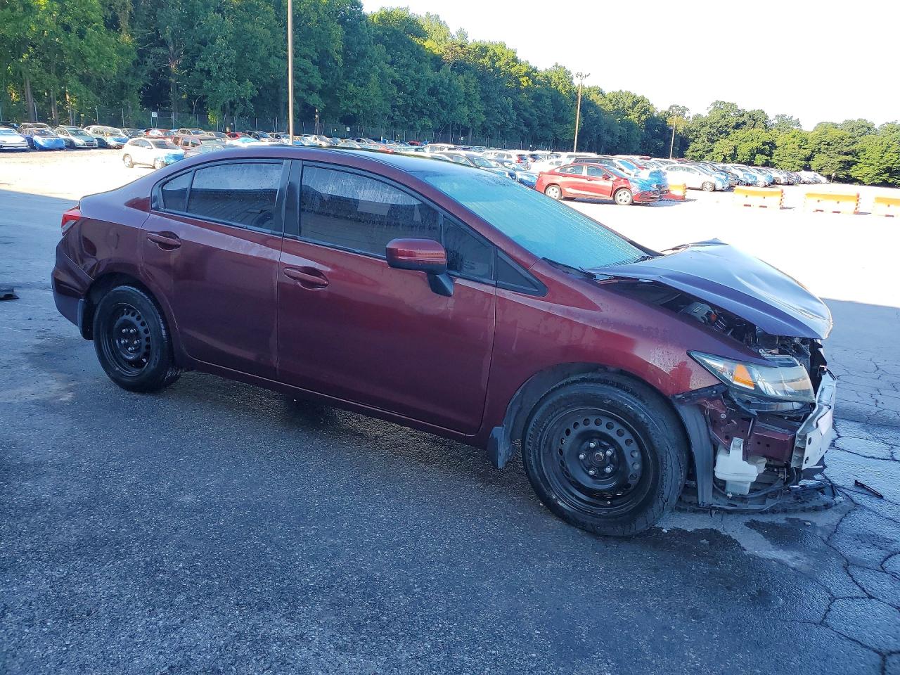 2015 Honda Civic Lx Burgundy vin: 19XFB2F54FE702857