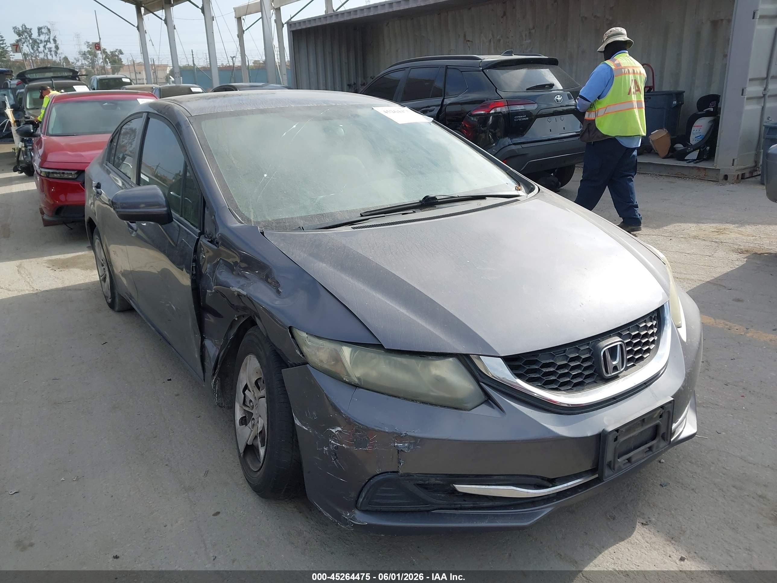 2015 Honda Civic Lx Gray vin: 19XFB2F54FE707590