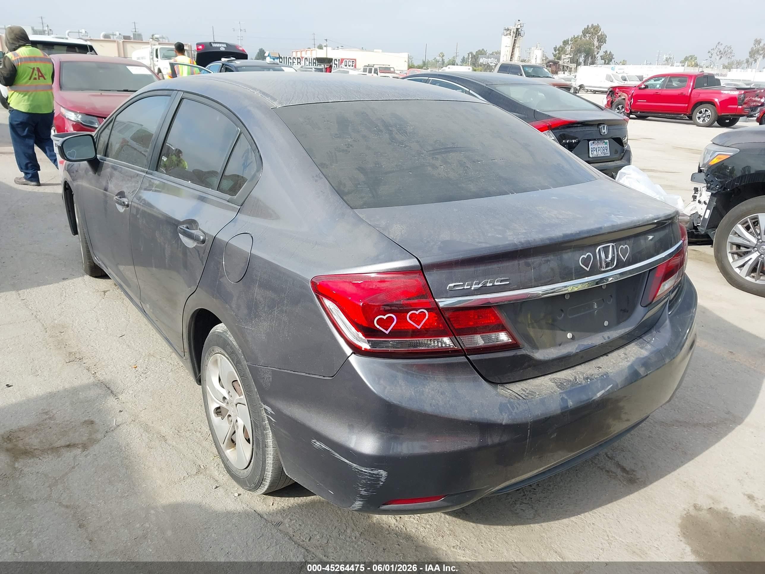 2015 Honda Civic Lx Gray vin: 19XFB2F54FE707590