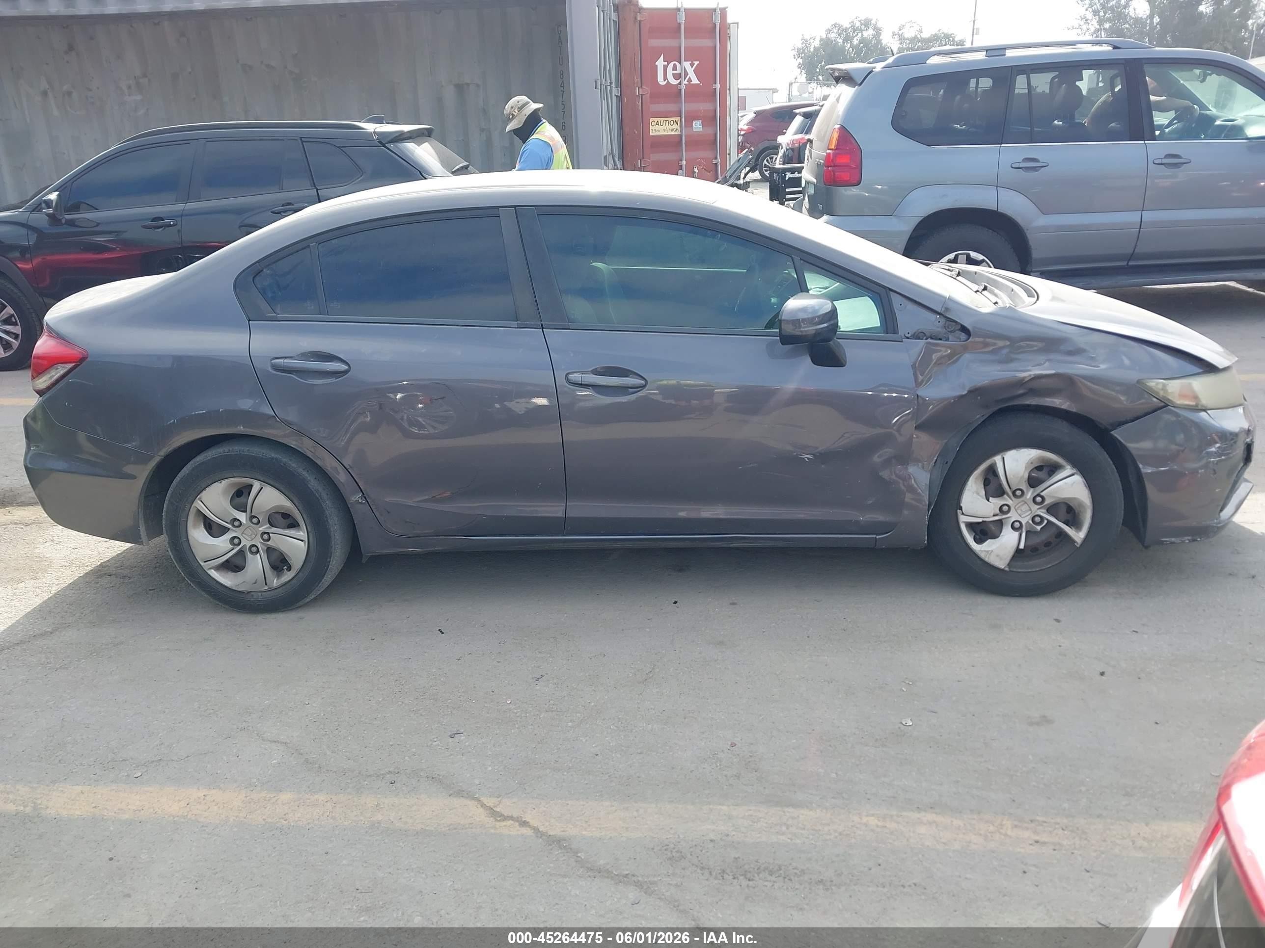 2015 Honda Civic Lx Gray vin: 19XFB2F54FE707590