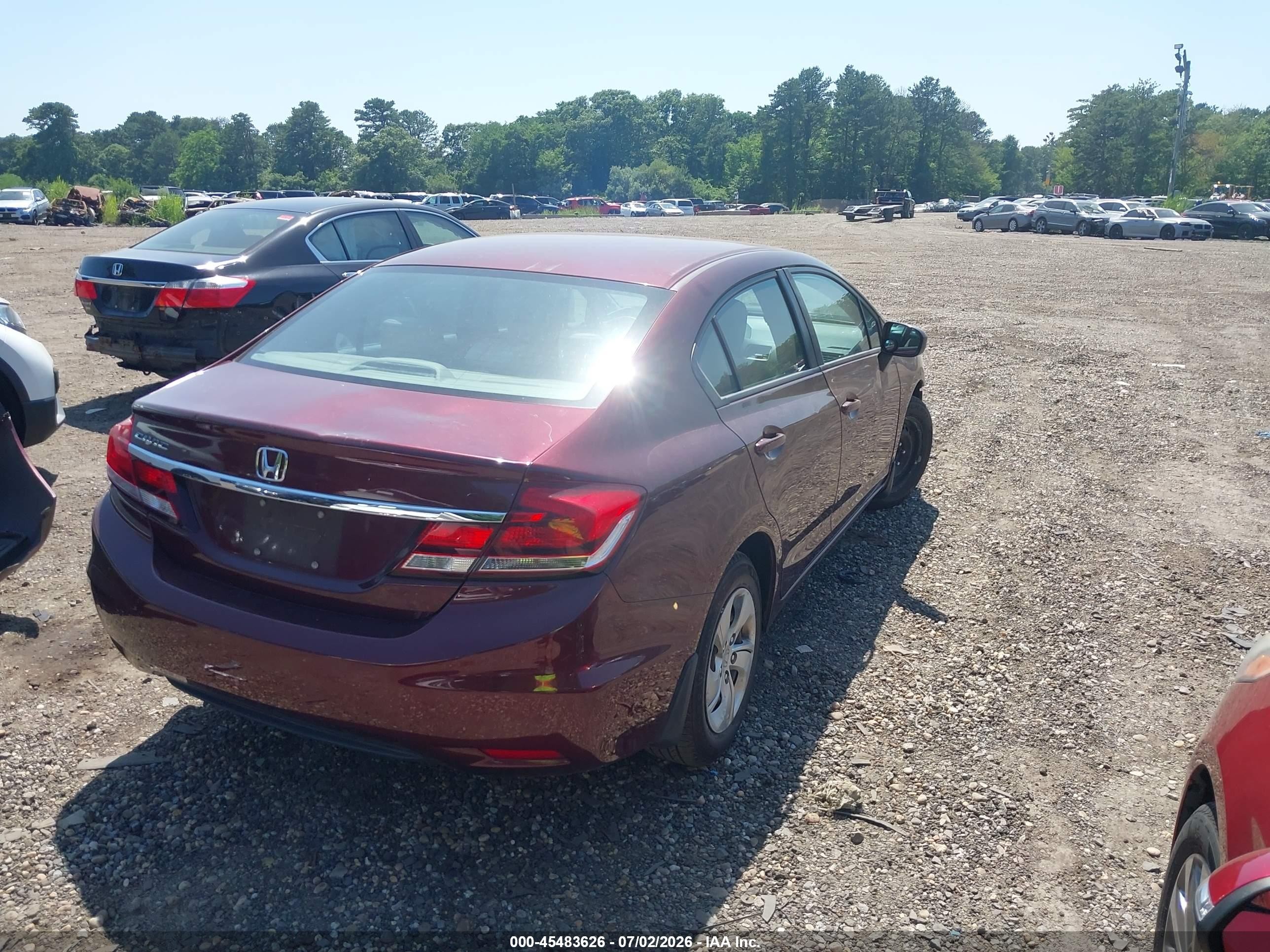 2015 Honda Civic Lx Maroon vin: 19XFB2F54FE708030