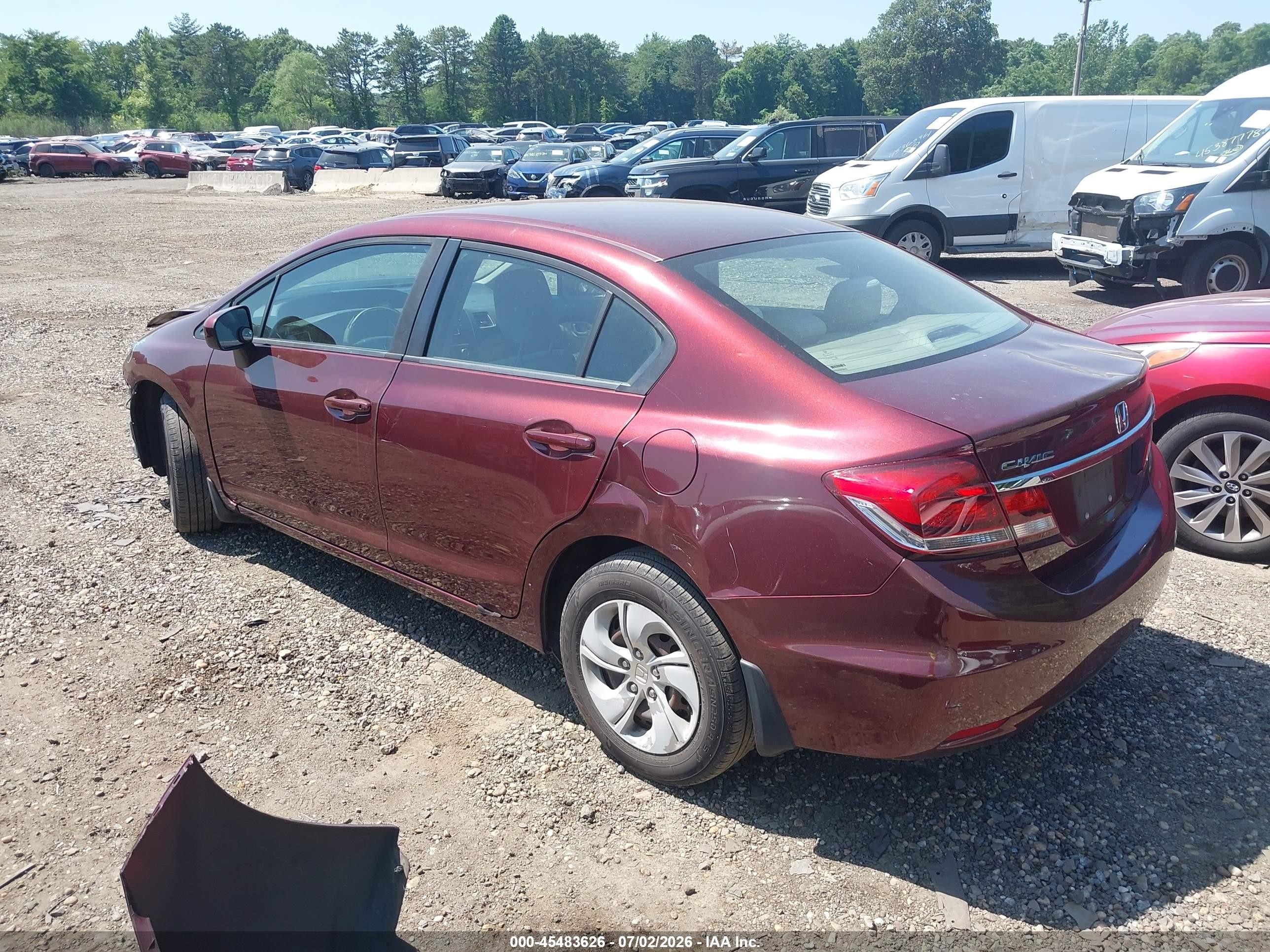 2015 Honda Civic Lx Maroon vin: 19XFB2F54FE708030