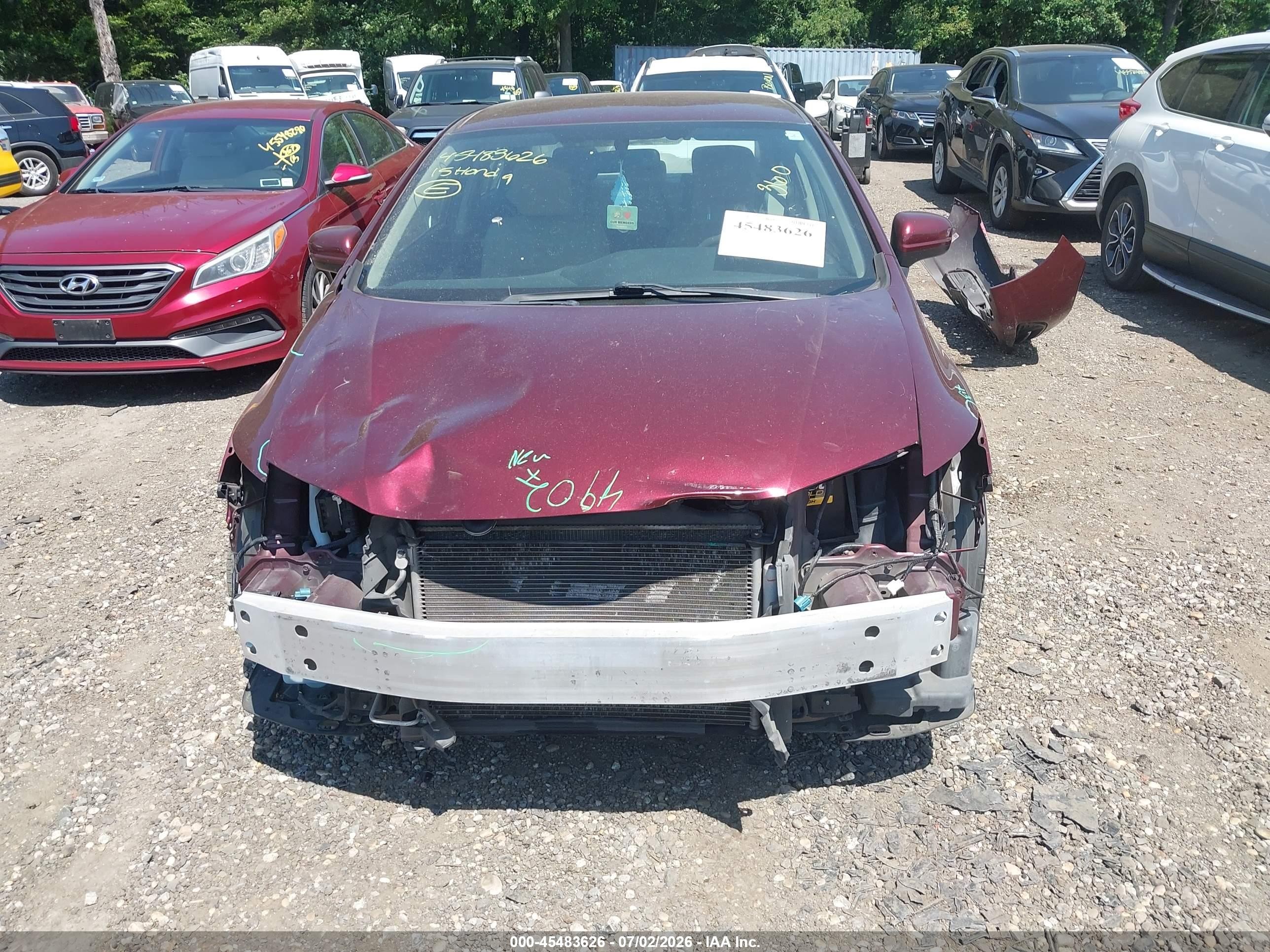 2015 Honda Civic Lx Maroon vin: 19XFB2F54FE708030