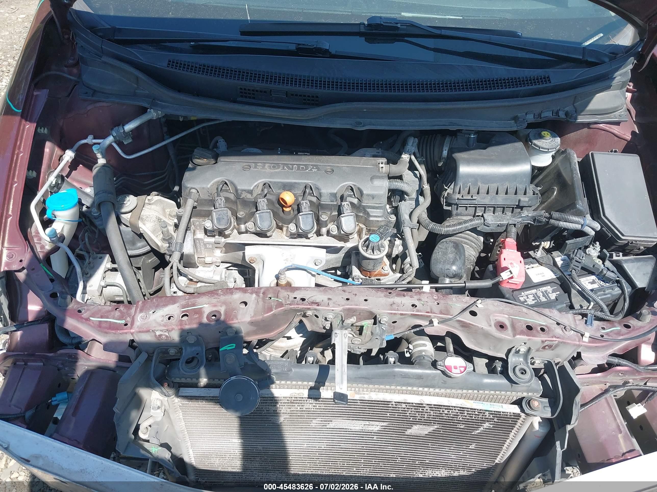 2015 Honda Civic Lx Maroon vin: 19XFB2F54FE708030