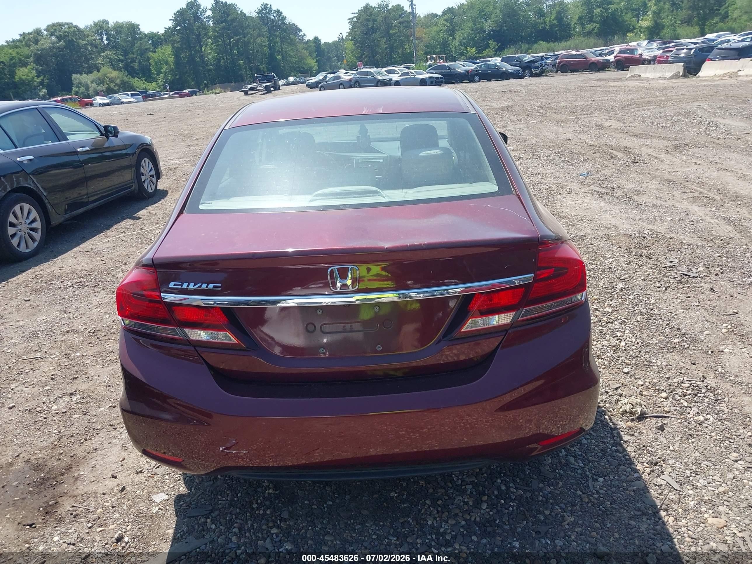 2015 Honda Civic Lx Maroon vin: 19XFB2F54FE708030