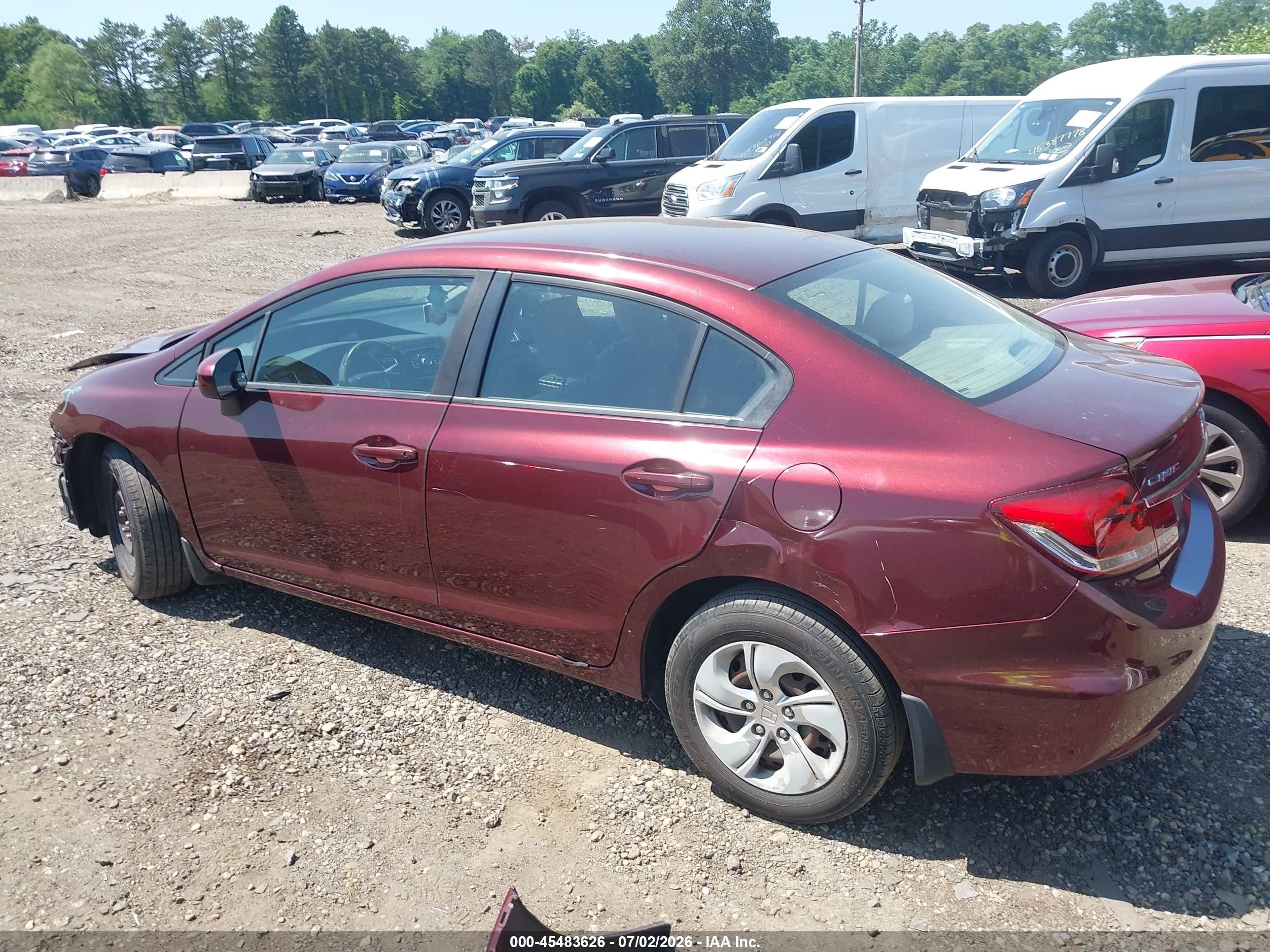 2015 Honda Civic Lx Maroon vin: 19XFB2F54FE708030