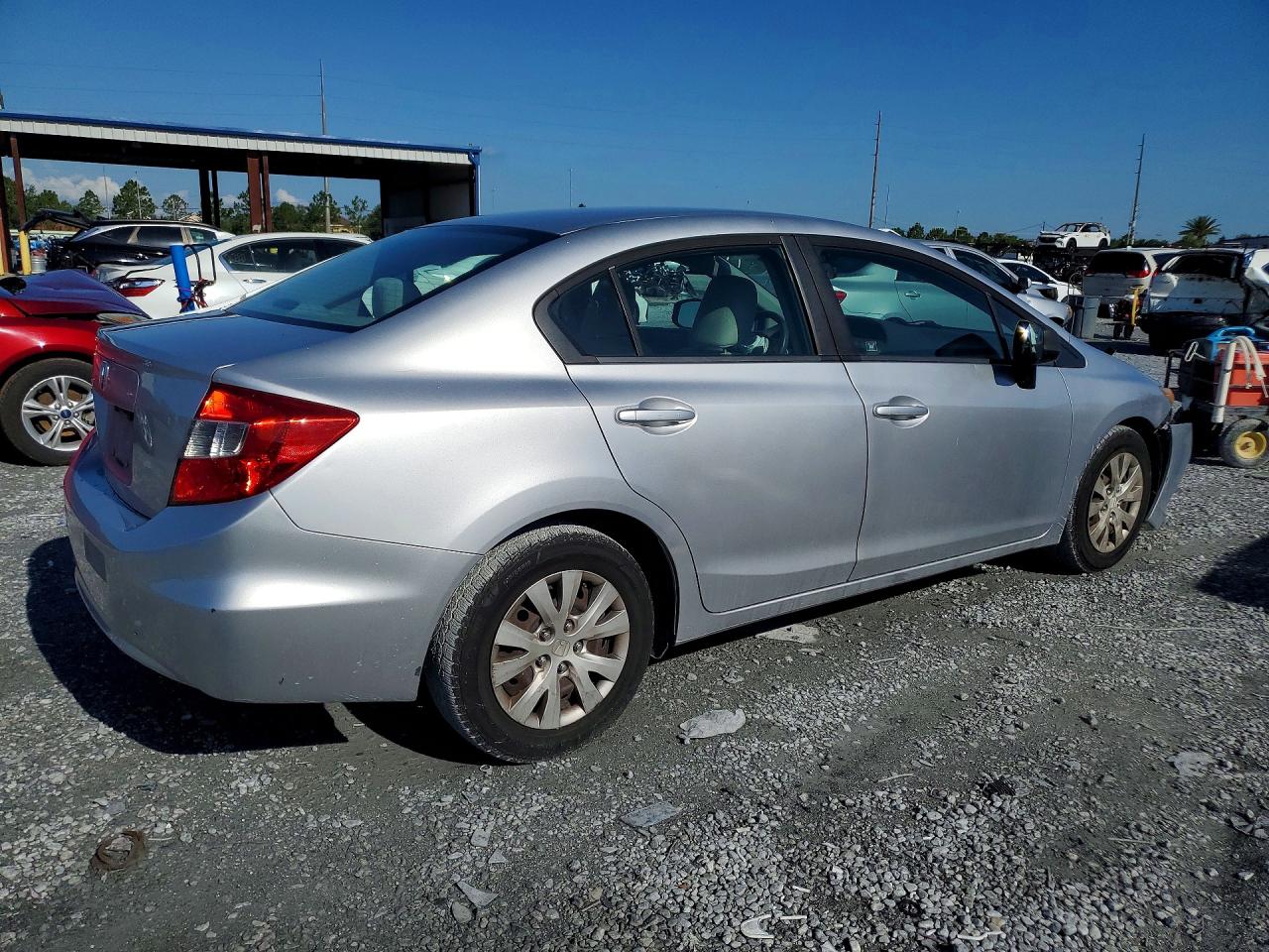 2012 Honda Civic Lx Silver vin: 19XFB2F55CE006598
