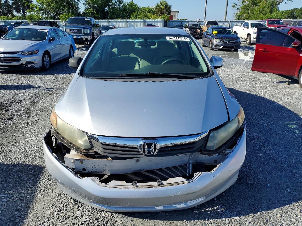 2012 Honda Civic Lx Silver vin: 19XFB2F55CE006598