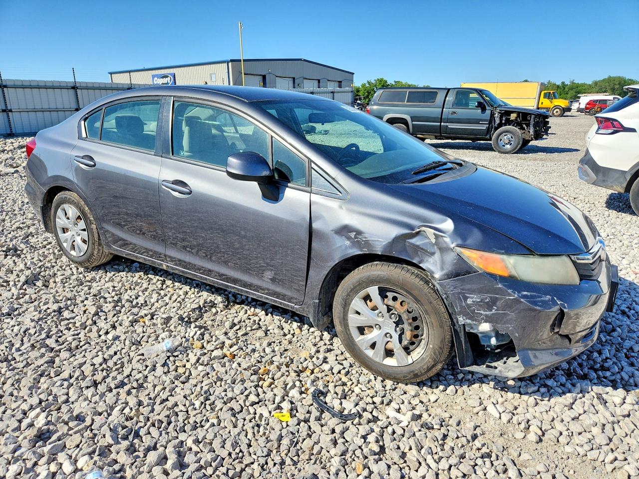2012 Honda Civic Lx Gray vin: 19XFB2F55CE018234